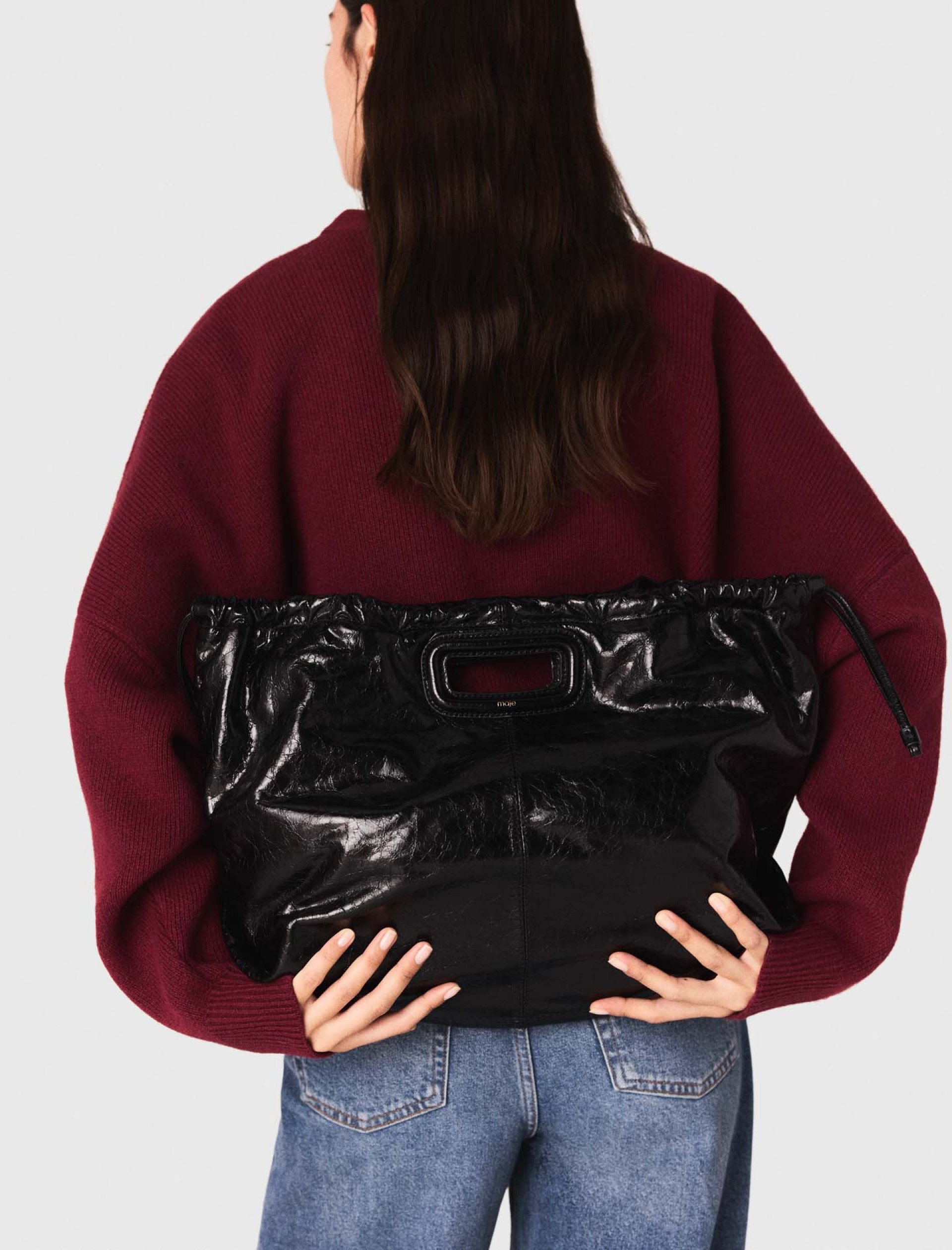 Жіночий укорочений кардиган з комбінованої вовни