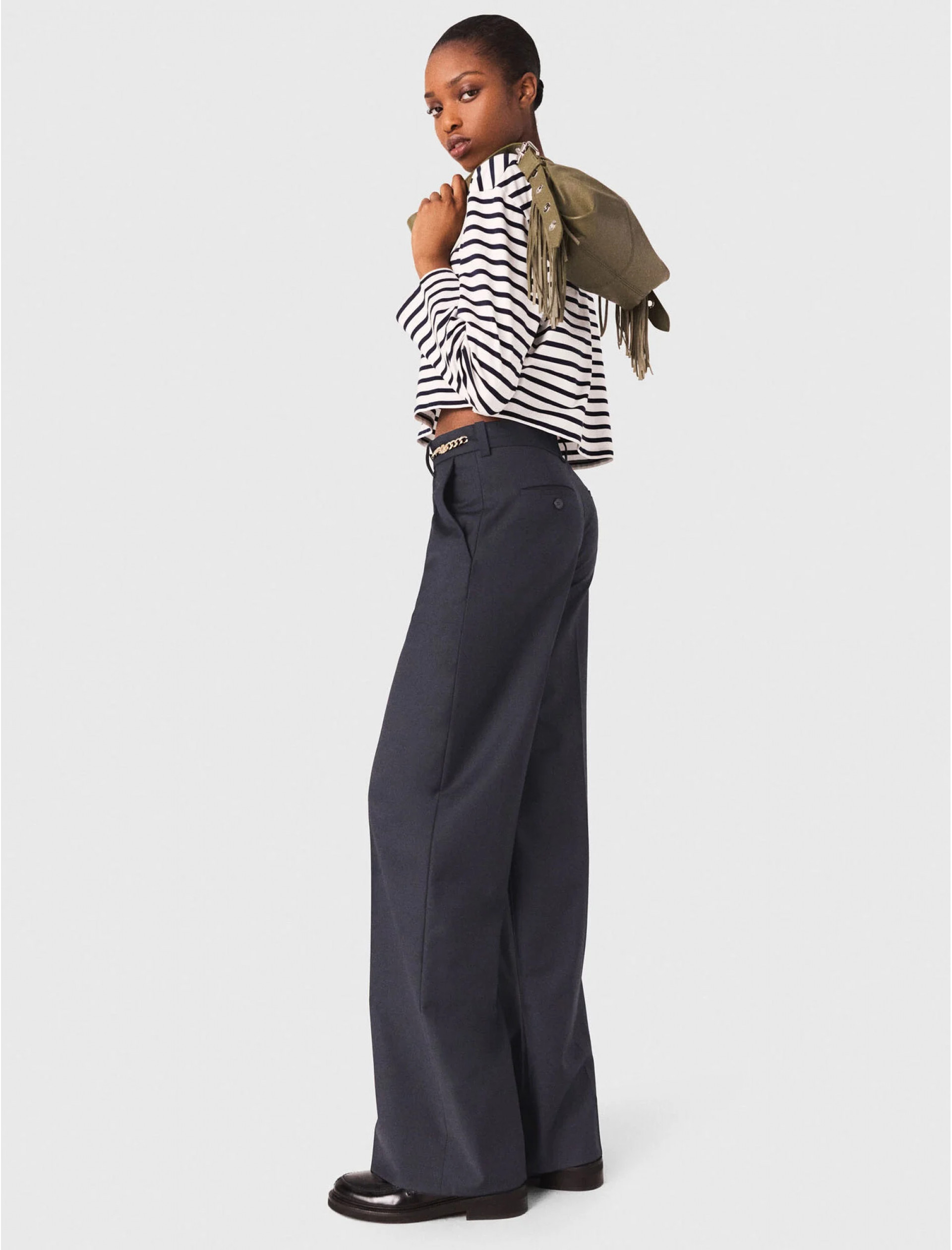 Жіночі класичні брюки з ланцюжками