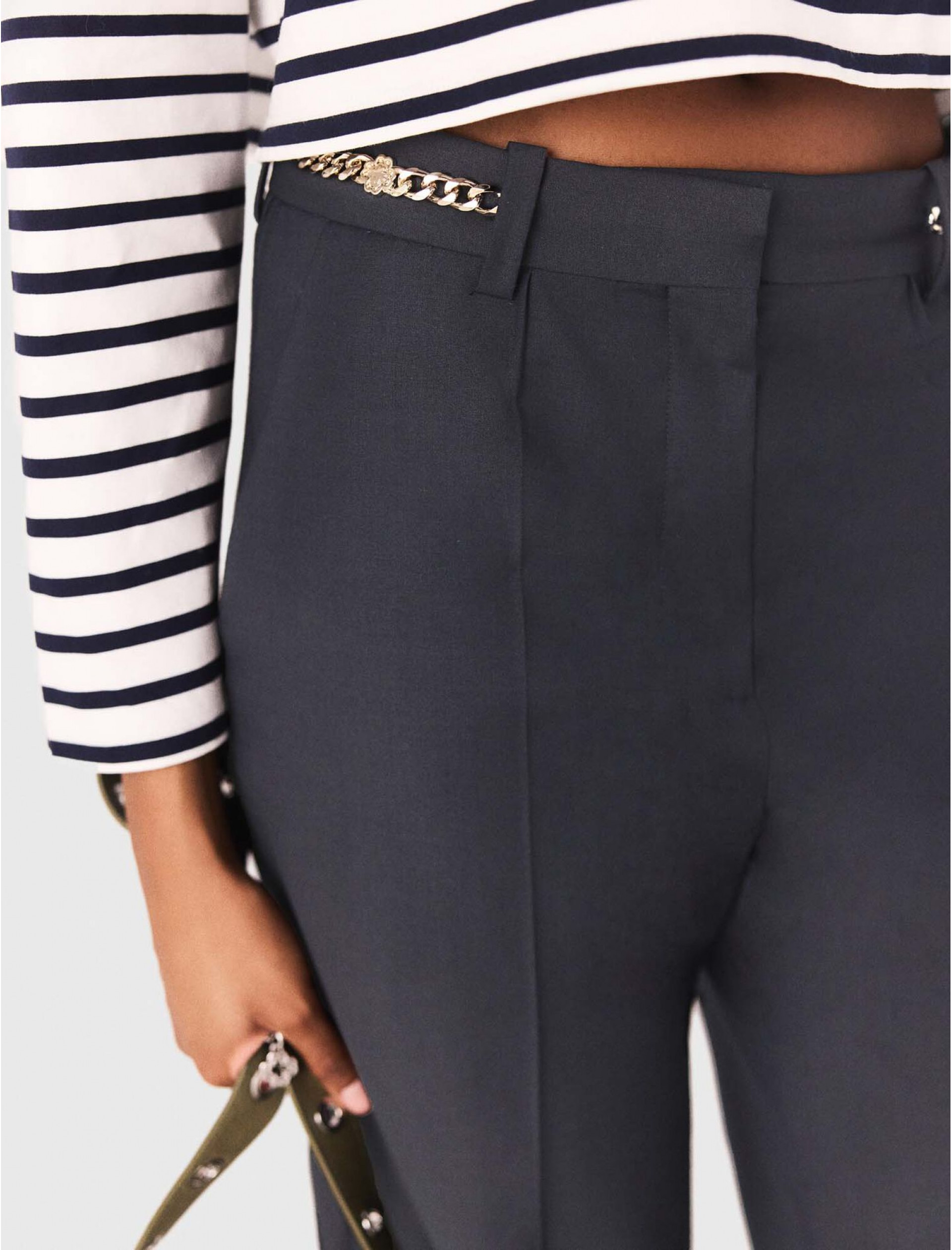 Жіночі класичні брюки з ланцюжками