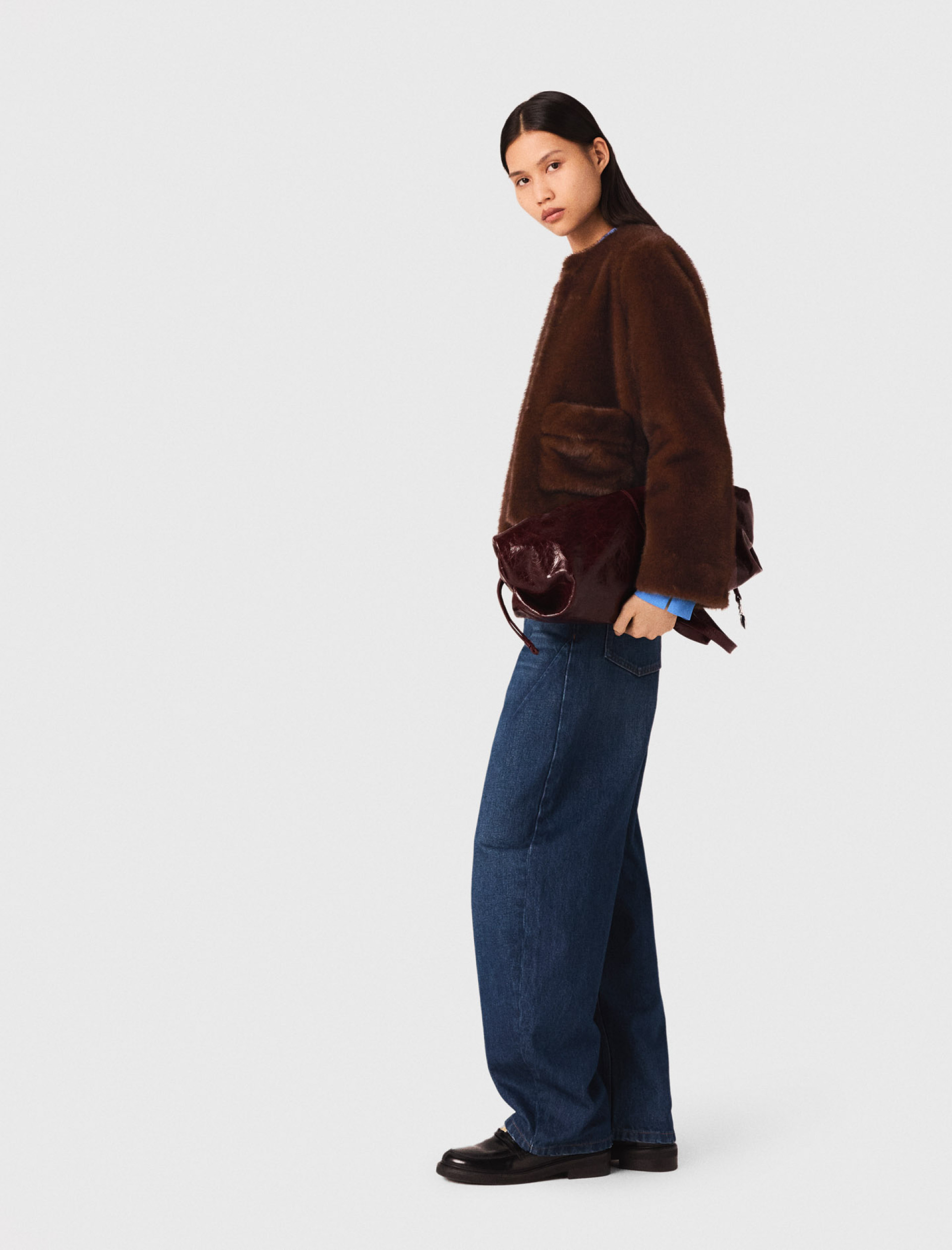 Женская короткая шуба с искусственного меха