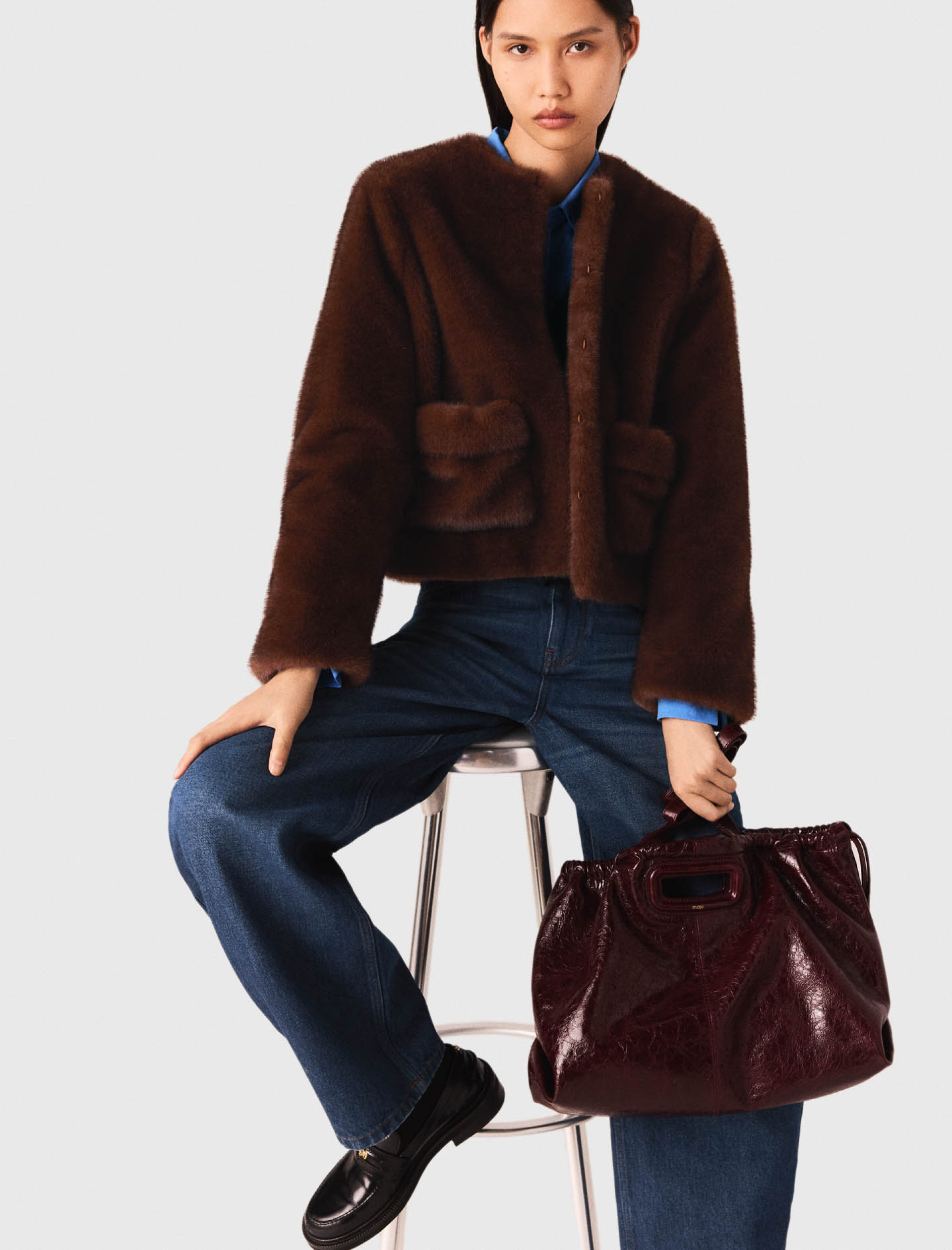 Женская короткая шуба с искусственного меха