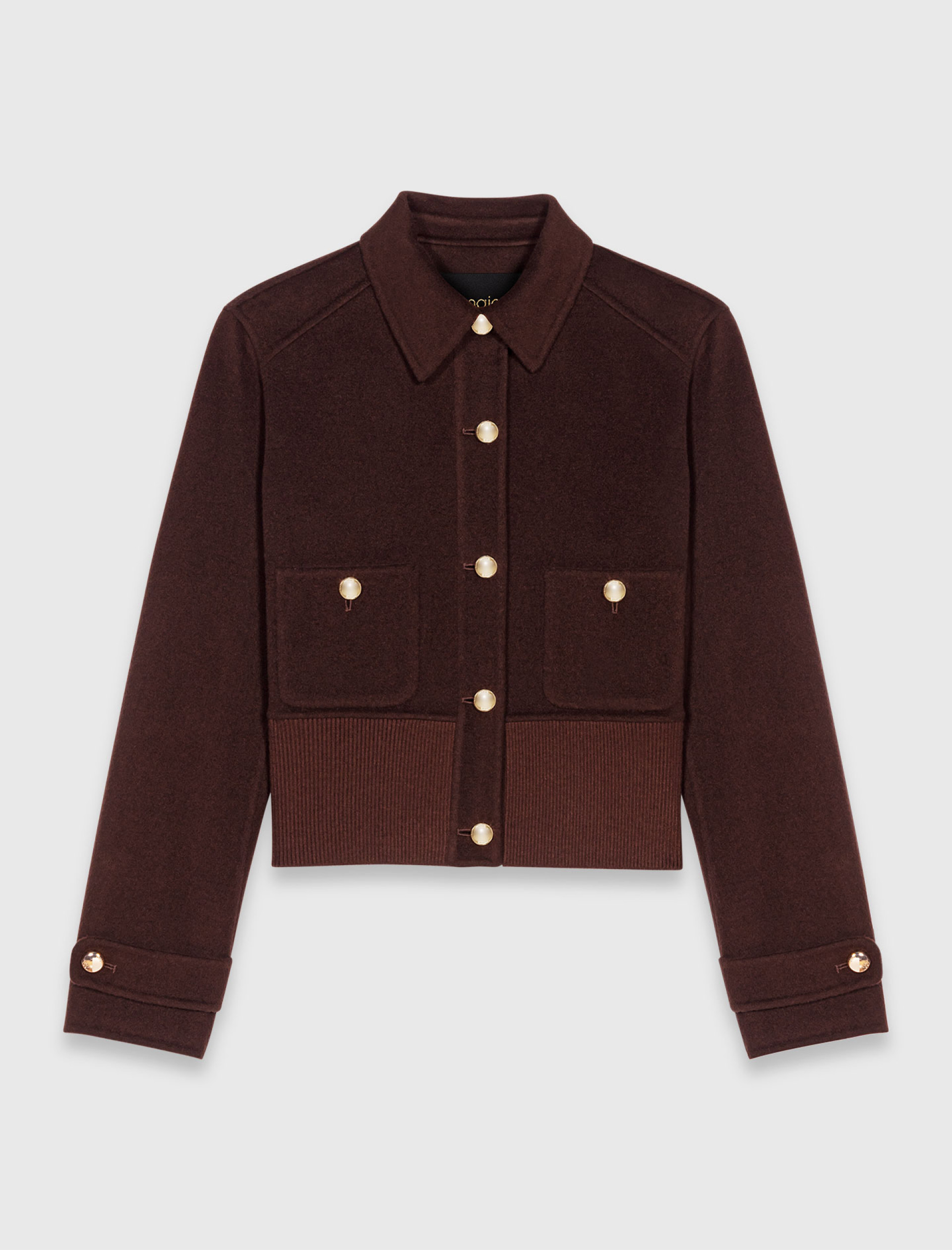 Женская коричневая шерстяная куртка Женская коричневая шерстяная куртка