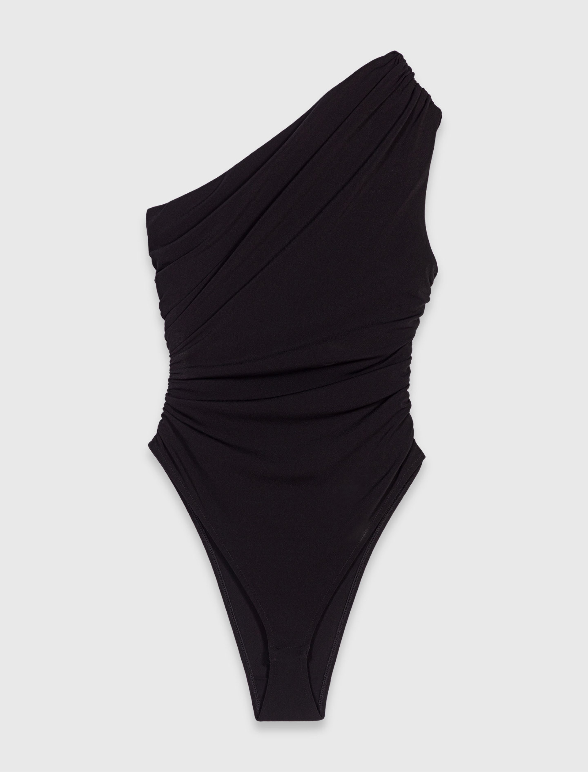 Женское черное асимметричное боди