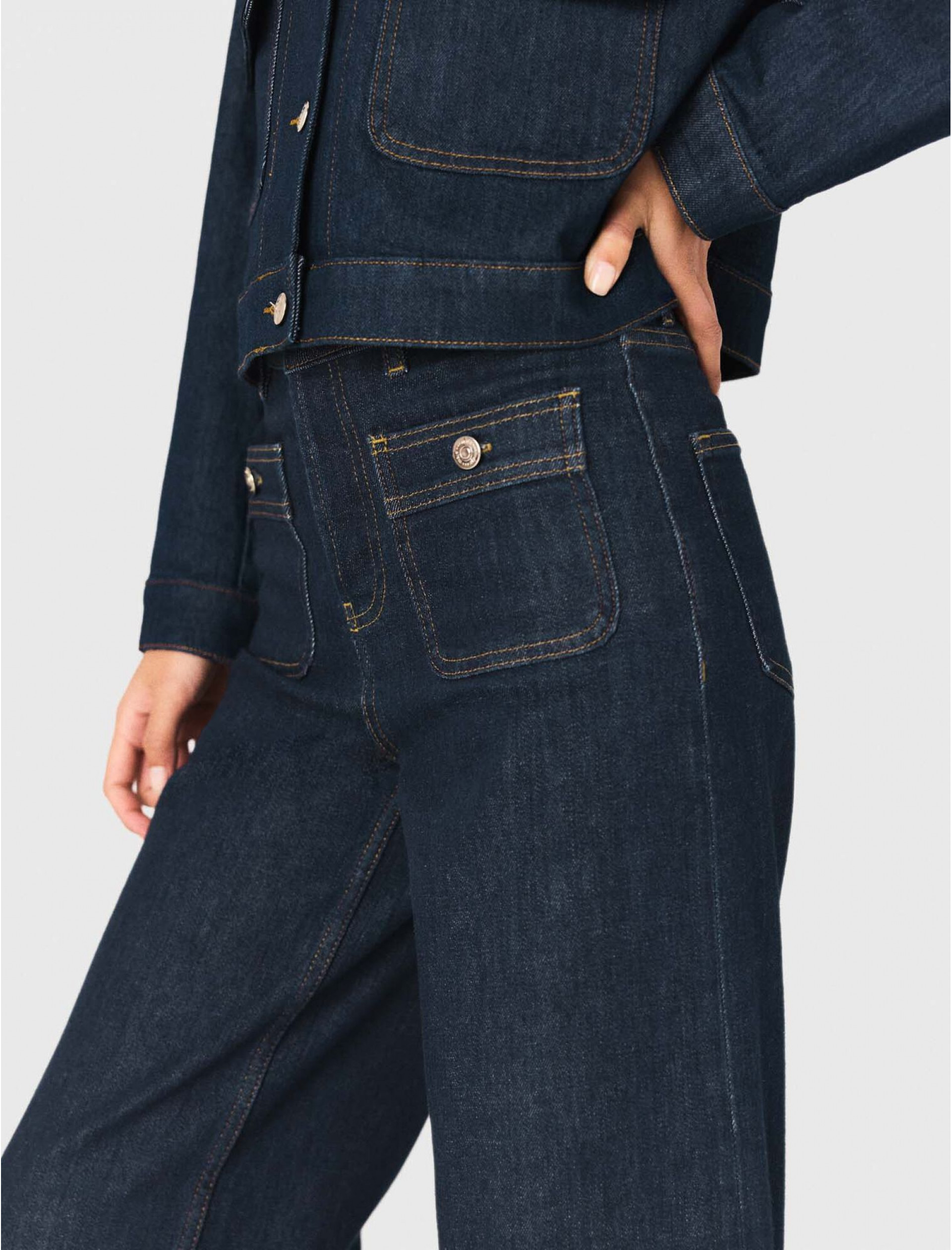 Женские синие прямые джинсы