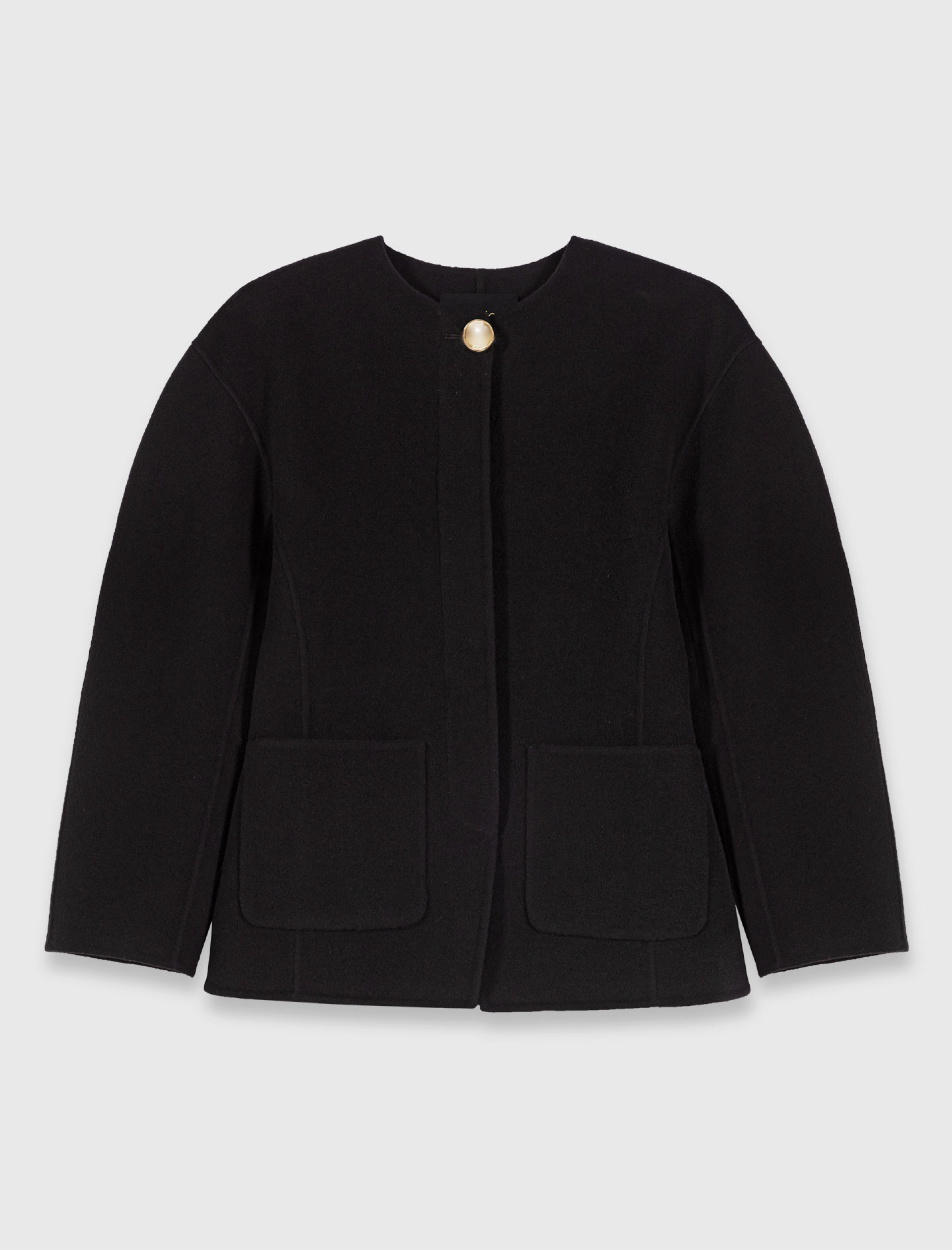 Жіночий чорний жакет-пальто