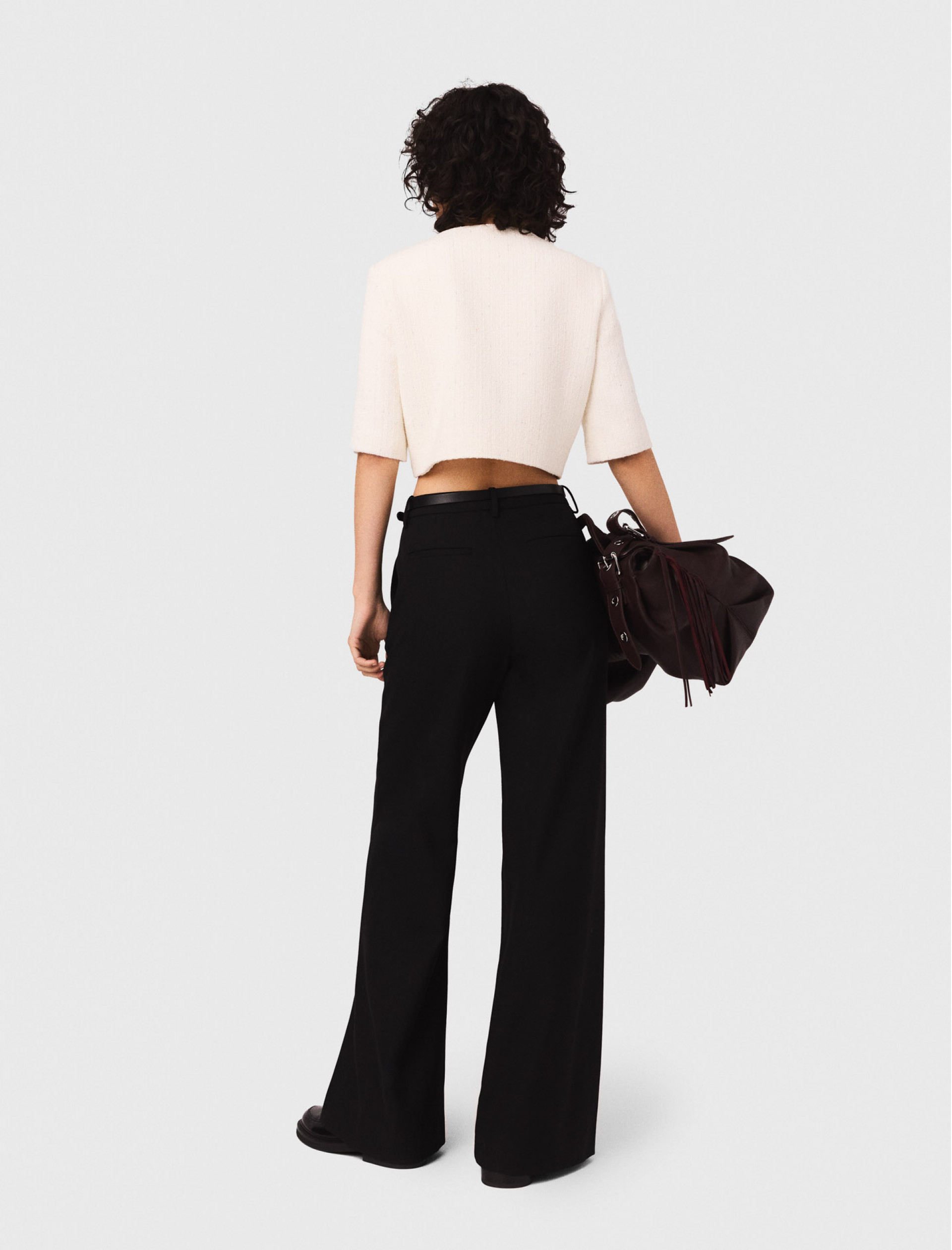 Женский короткий твидовый жакет