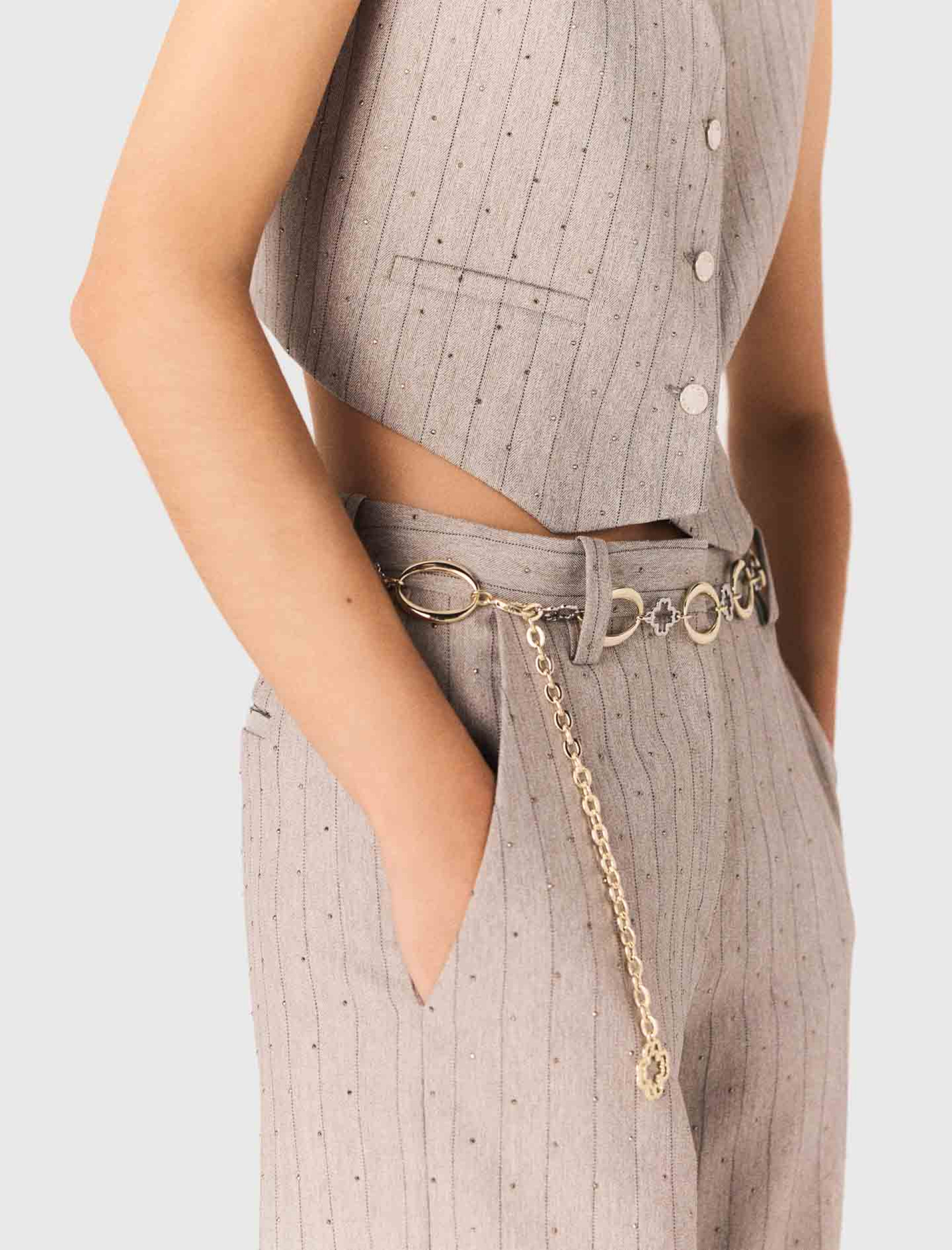 Жіночі костюмні брюки зі стразами