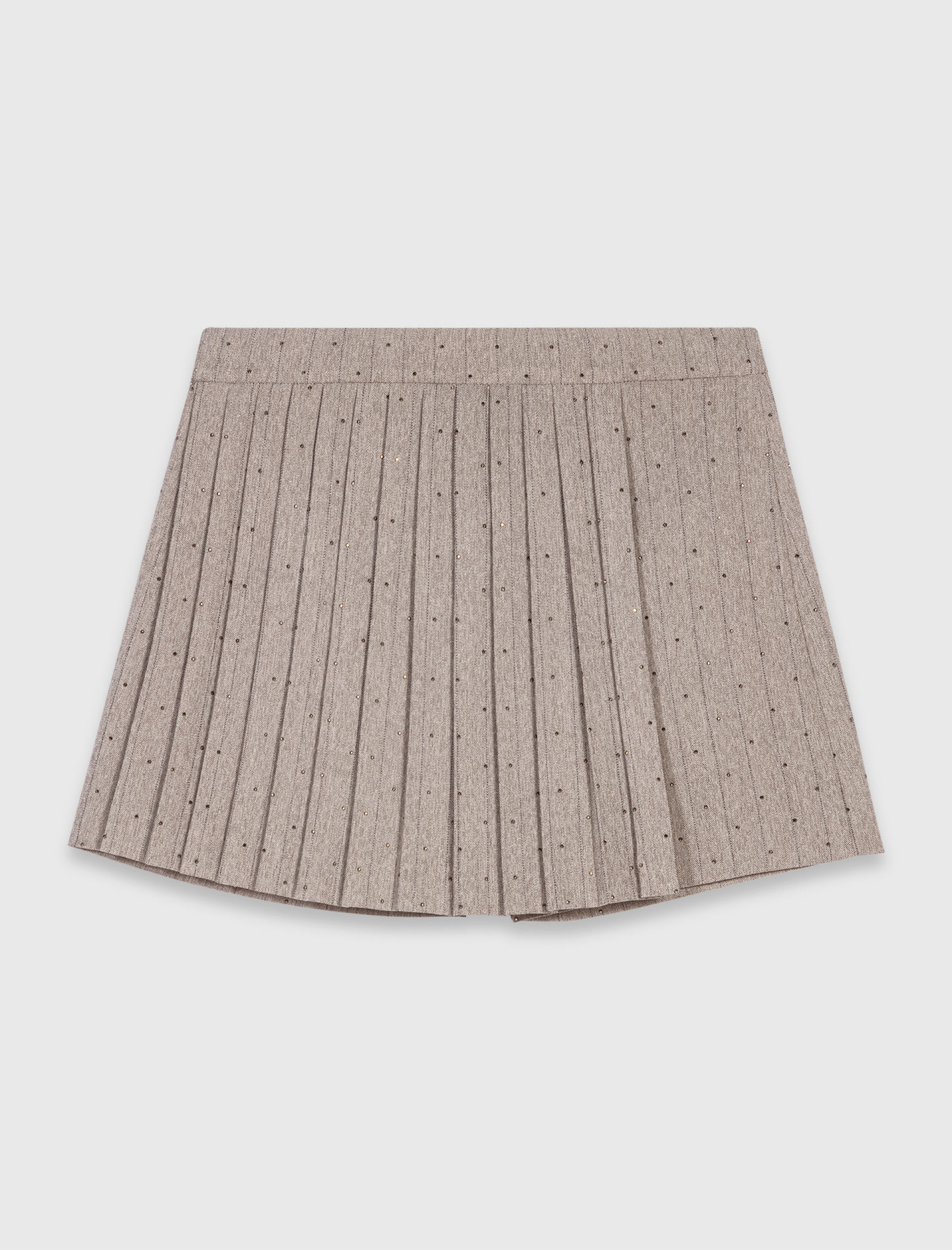 Женские плиссированные шорты-юбка со стразами