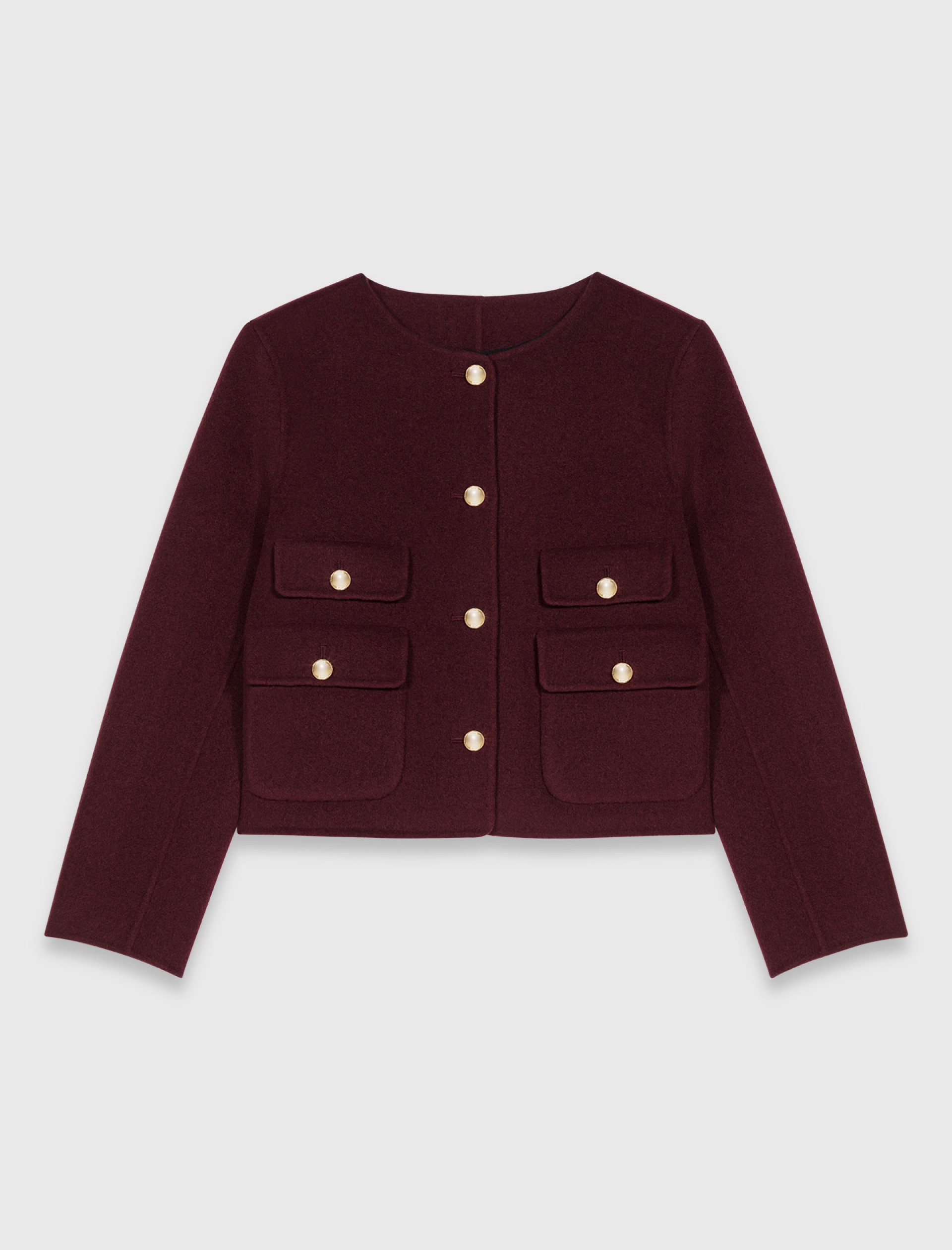 Женская бордовая короткая куртка