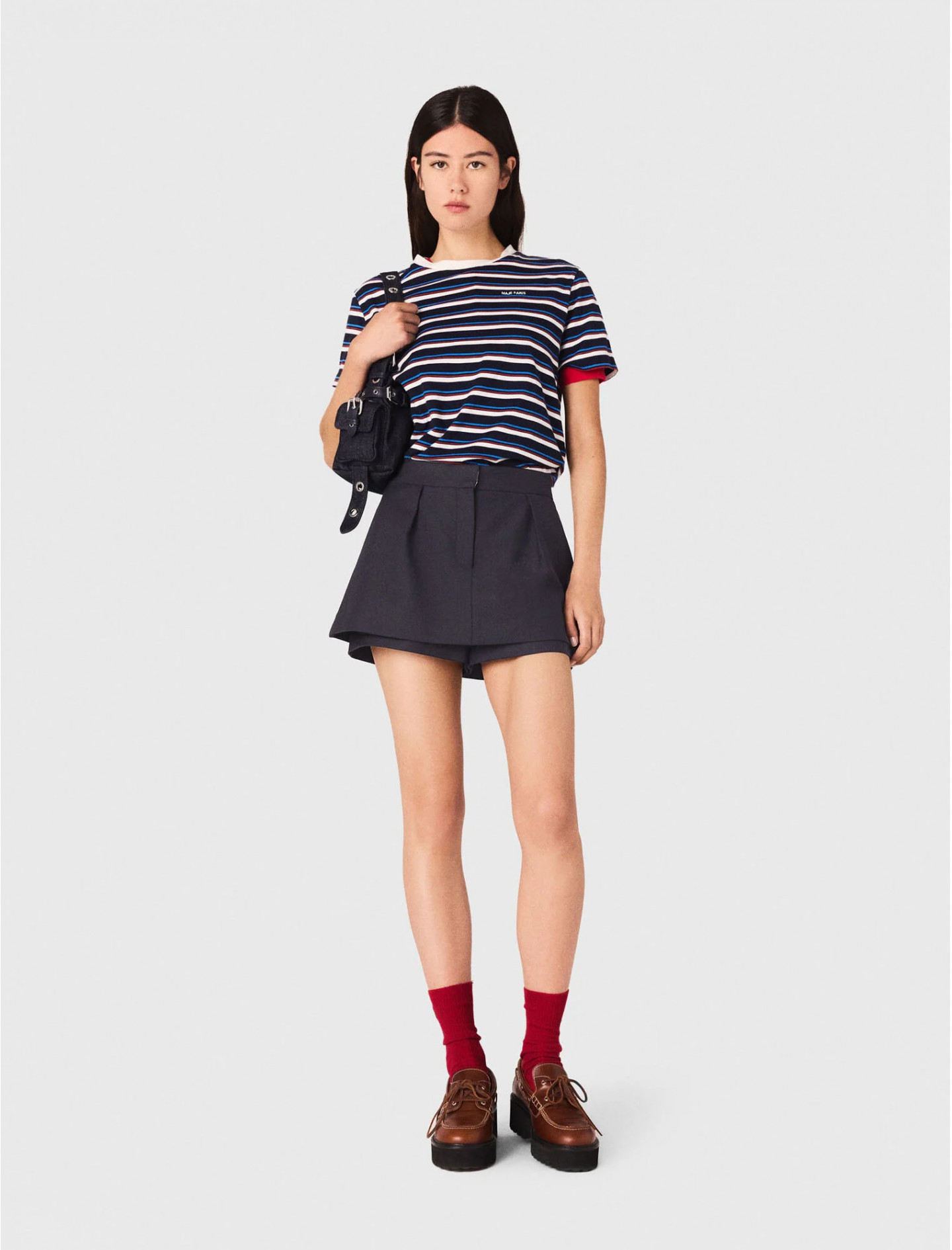 Жіночі сині шорти-спідниця