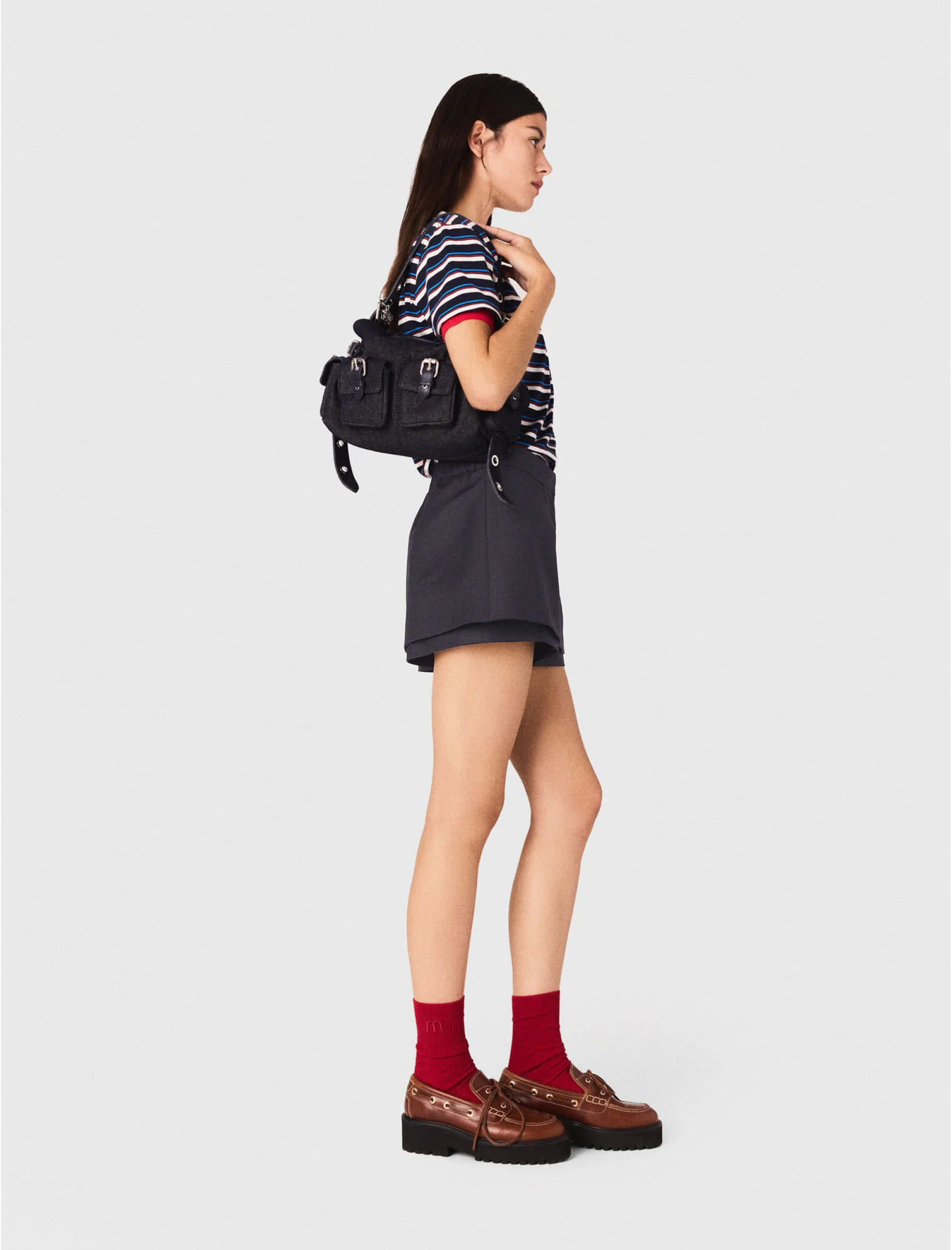 Жіночі сині шорти-спідниця