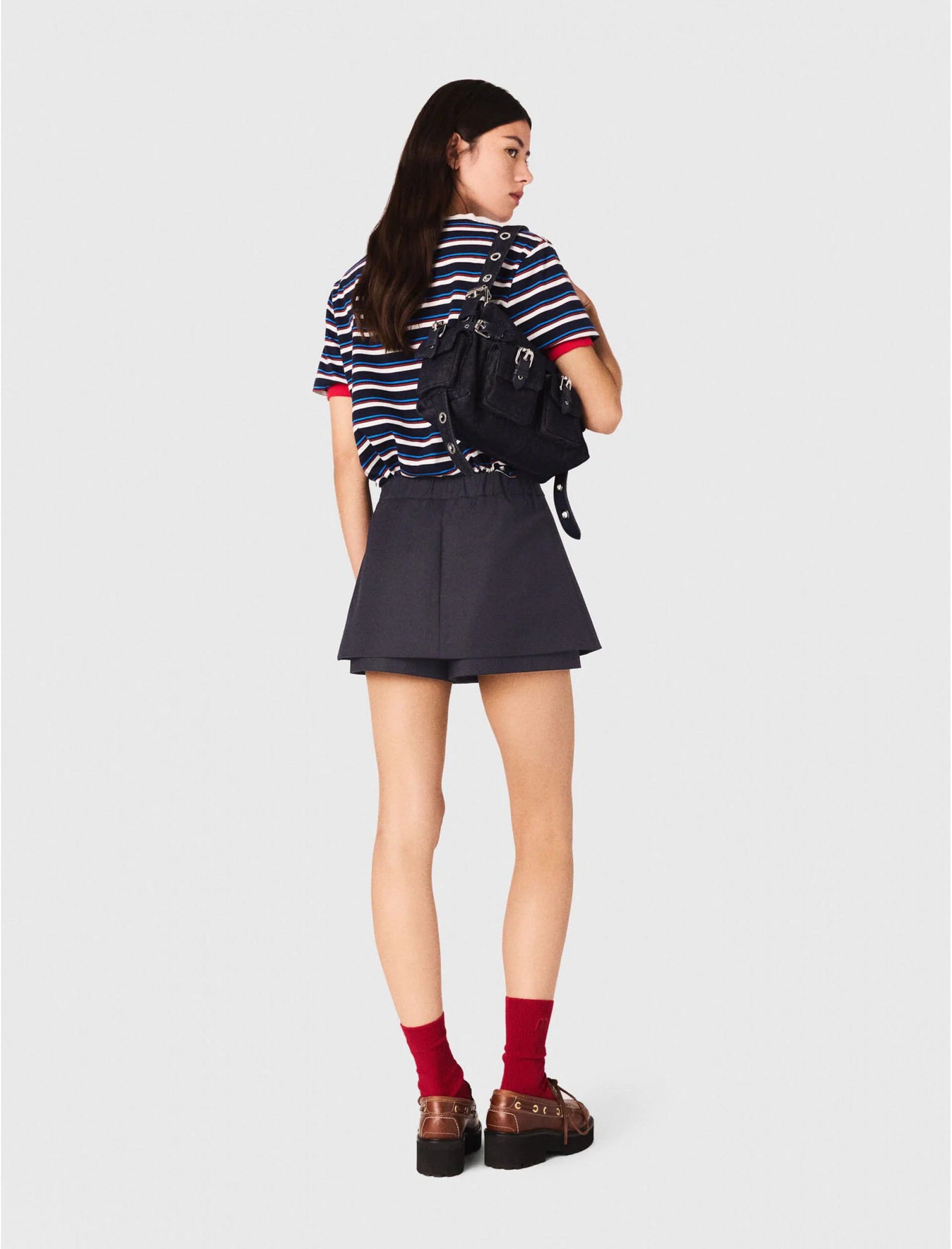 Жіночі сині шорти-спідниця