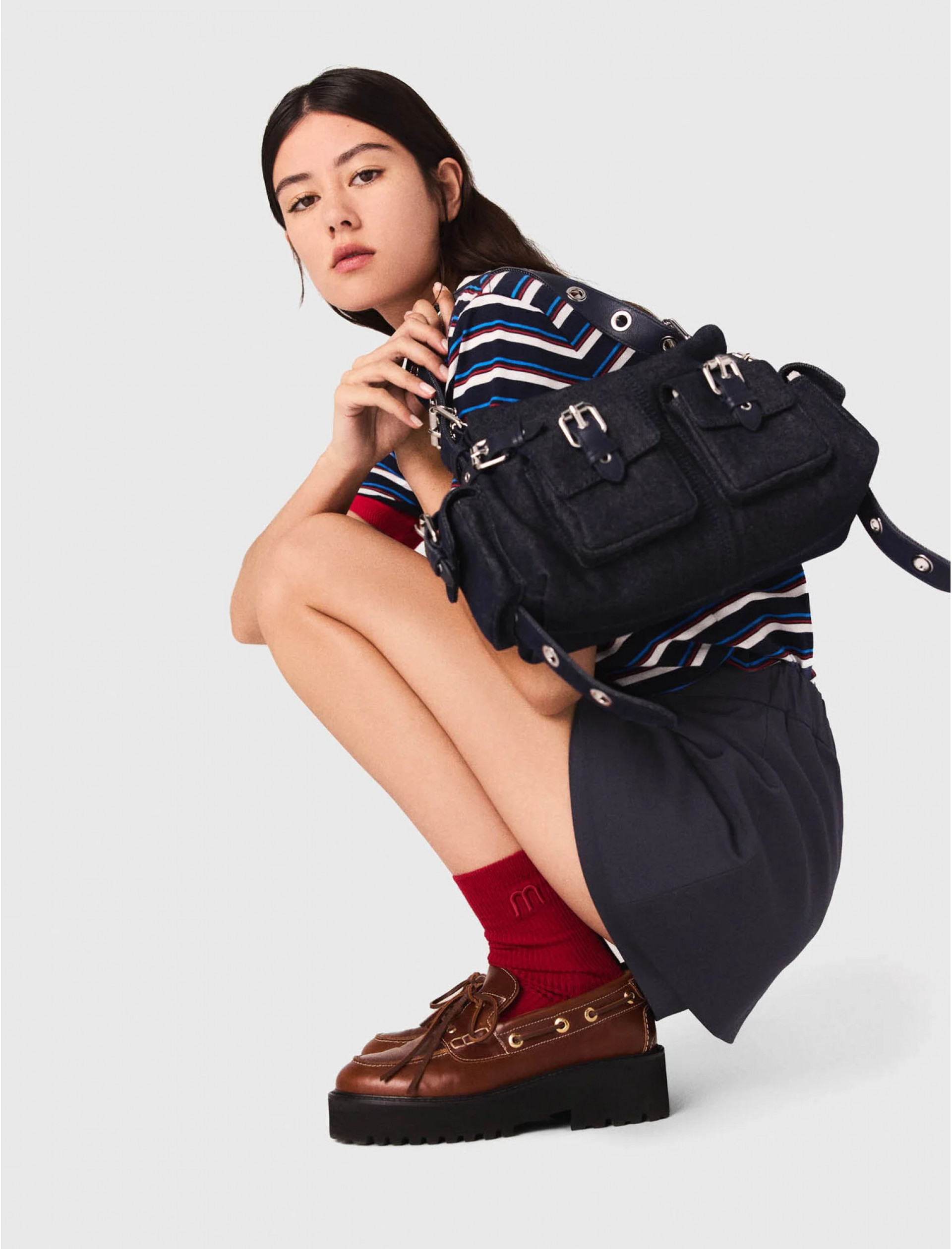 Жіночі сині шорти-спідниця