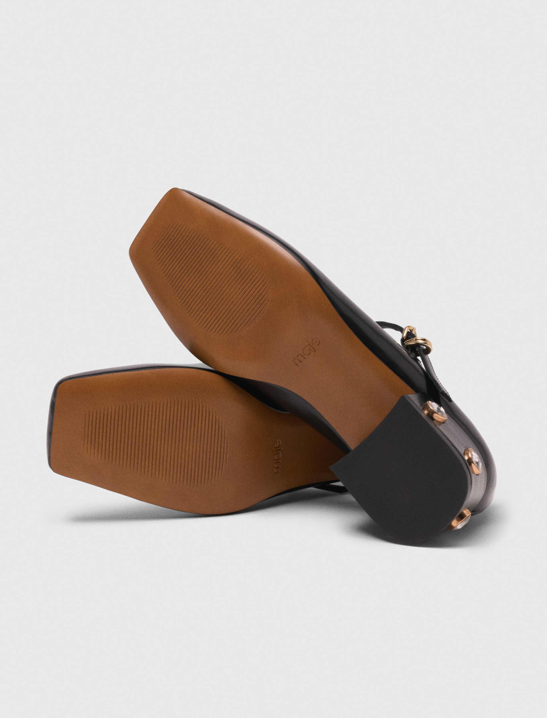 Жіночі туфлі Мері Джейн на каблуку зі стразами