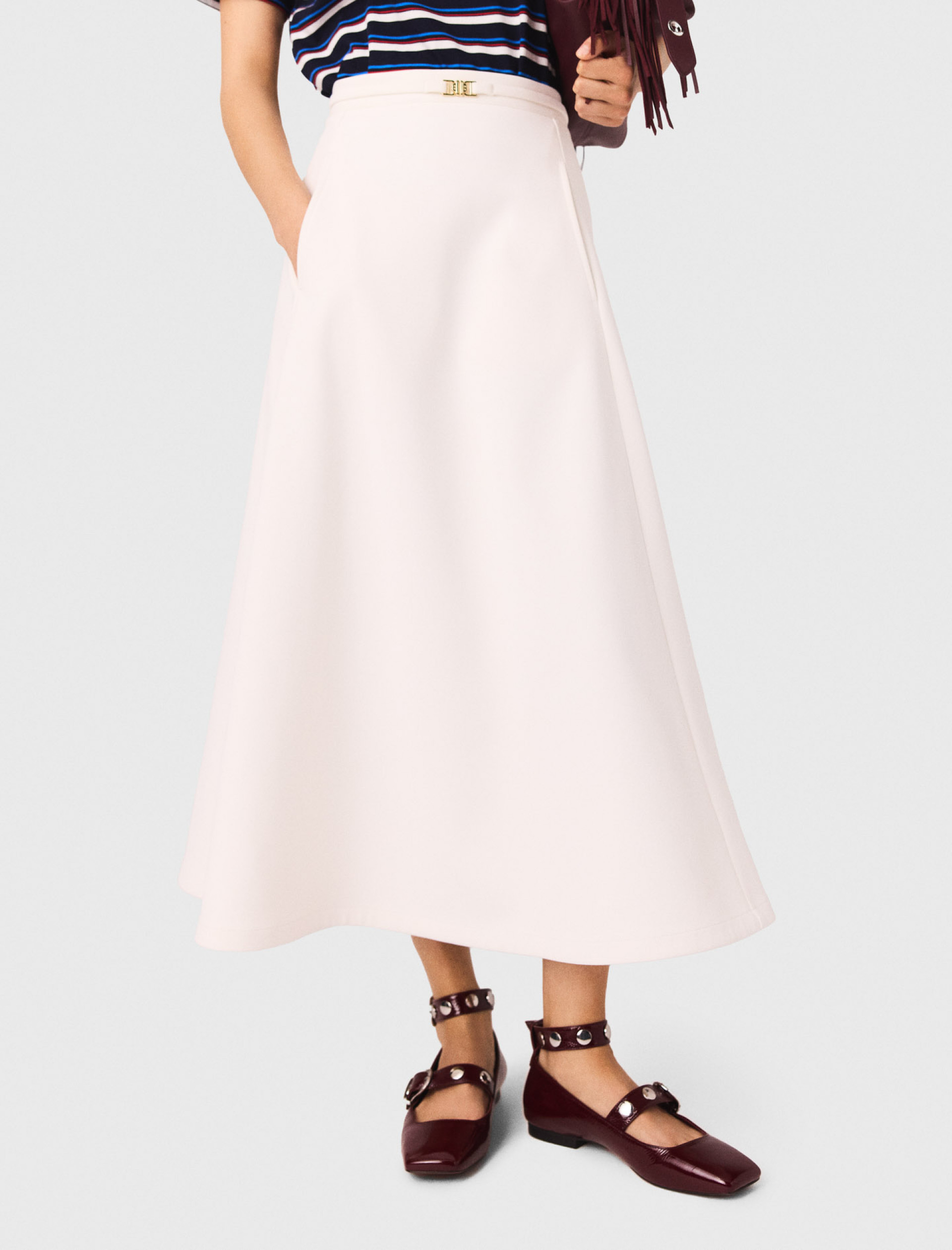 Жіноча біла крепова спідниця