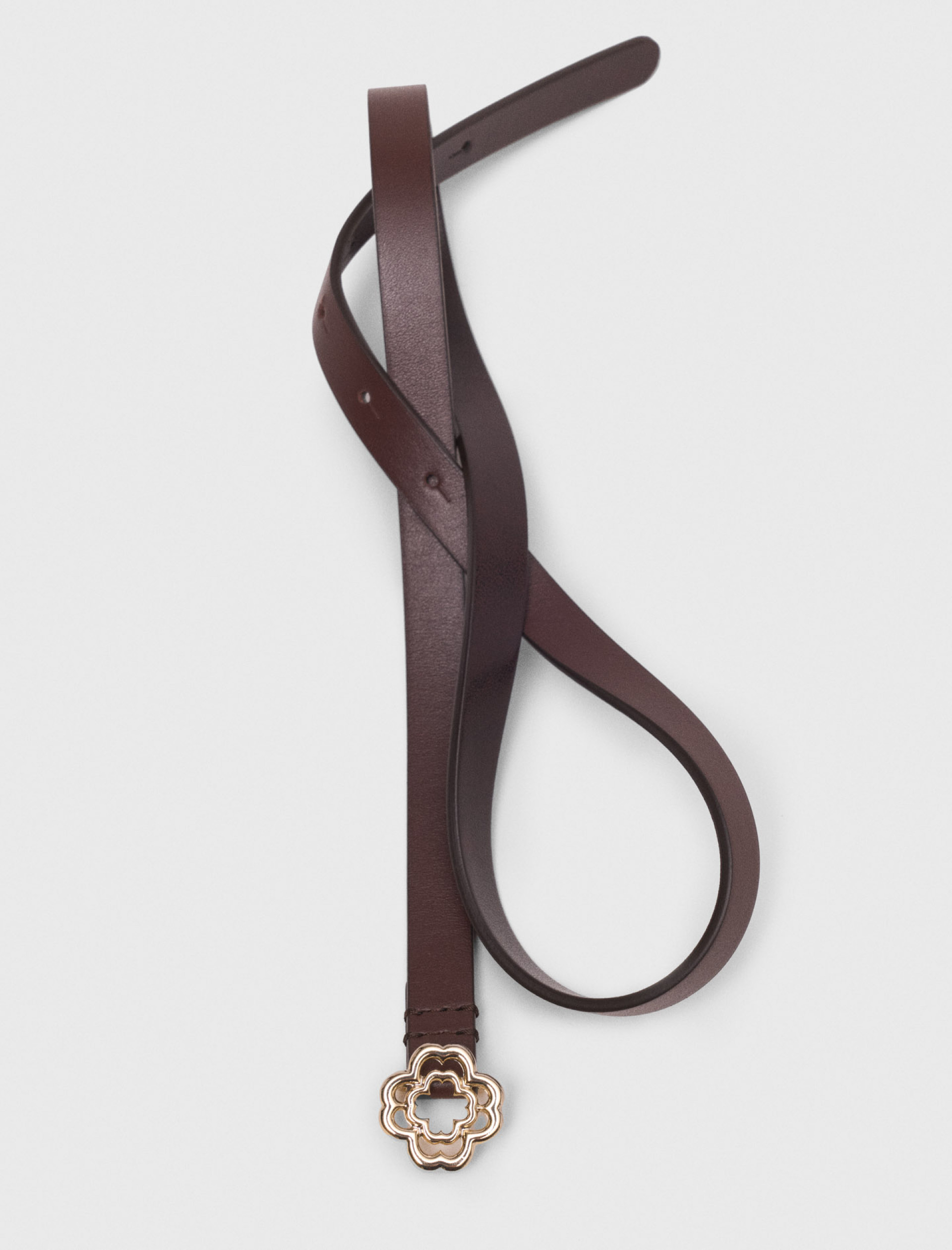 Жіночий коричневий тонкий ремінь Clover