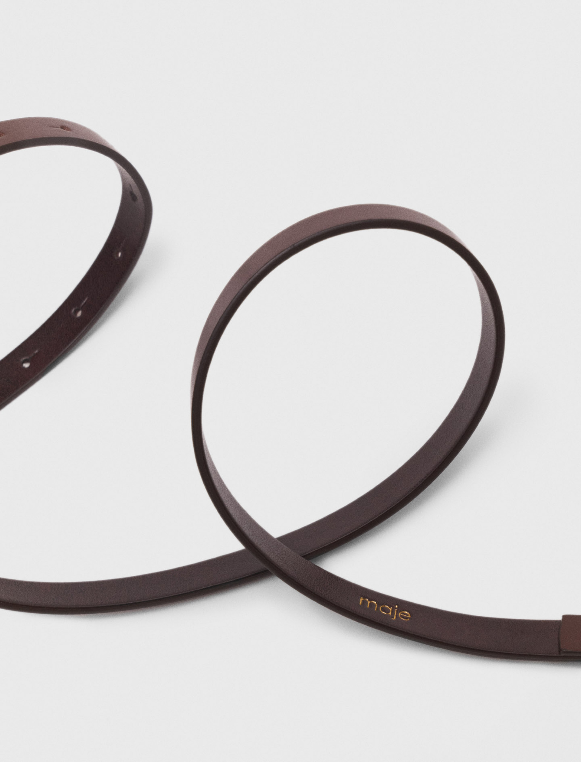 Жіночий коричневий тонкий ремінь Clover