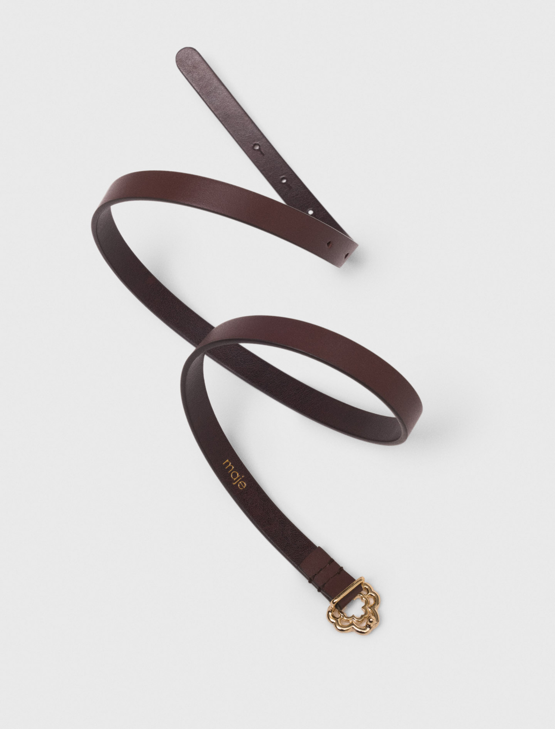 Жіночий коричневий тонкий ремінь Clover