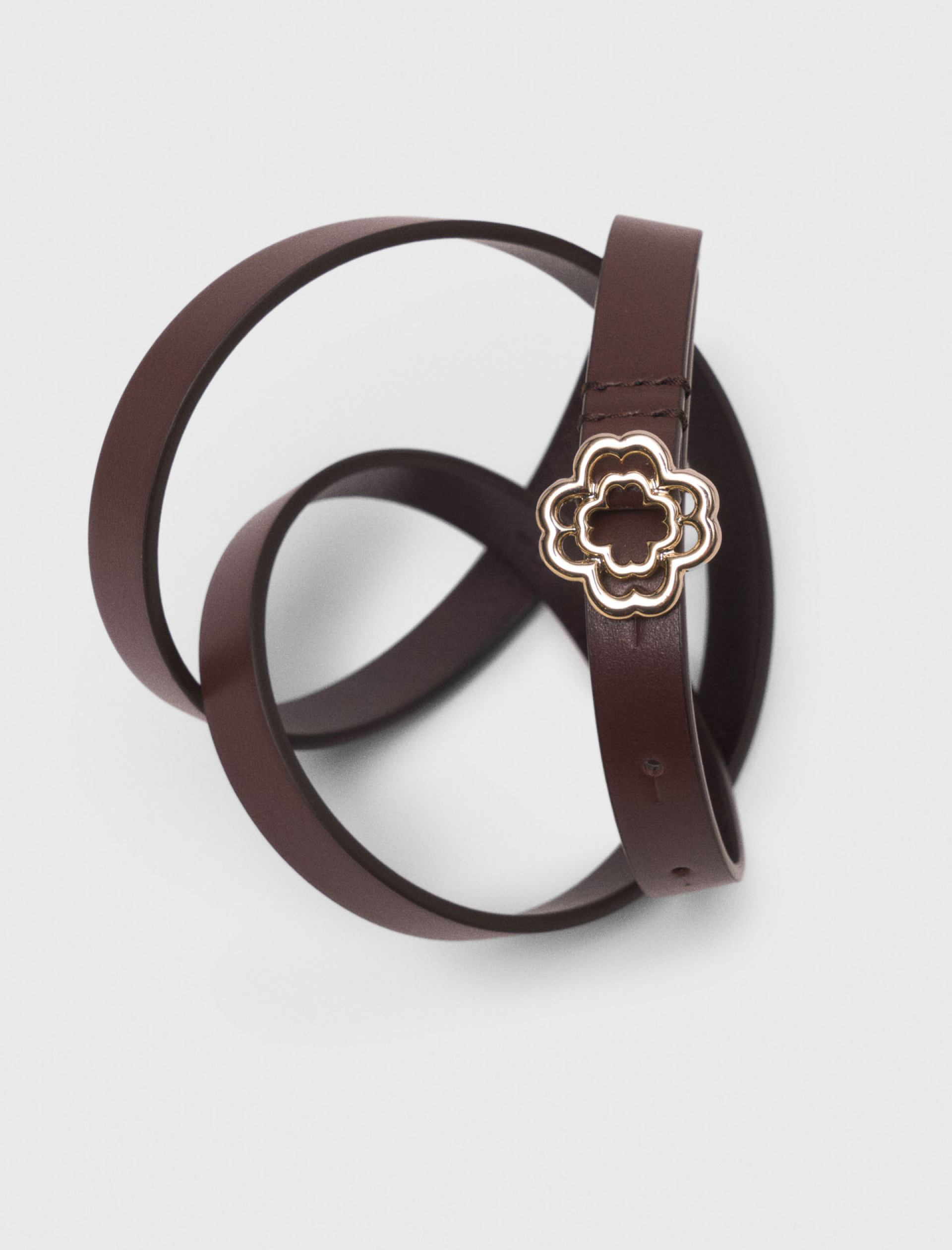 Жіночий коричневий тонкий ремінь Clover