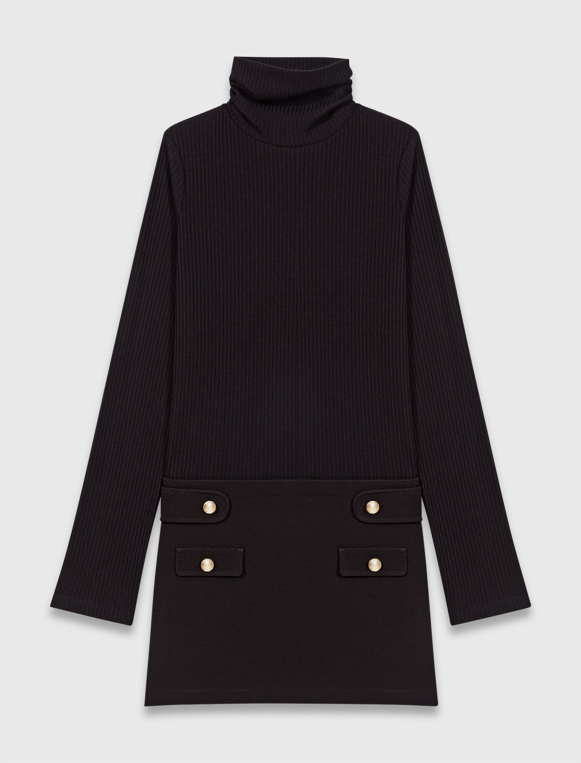 Жіноча коротка сукня з високим коміром Жіноча коротка сукня з високим коміром