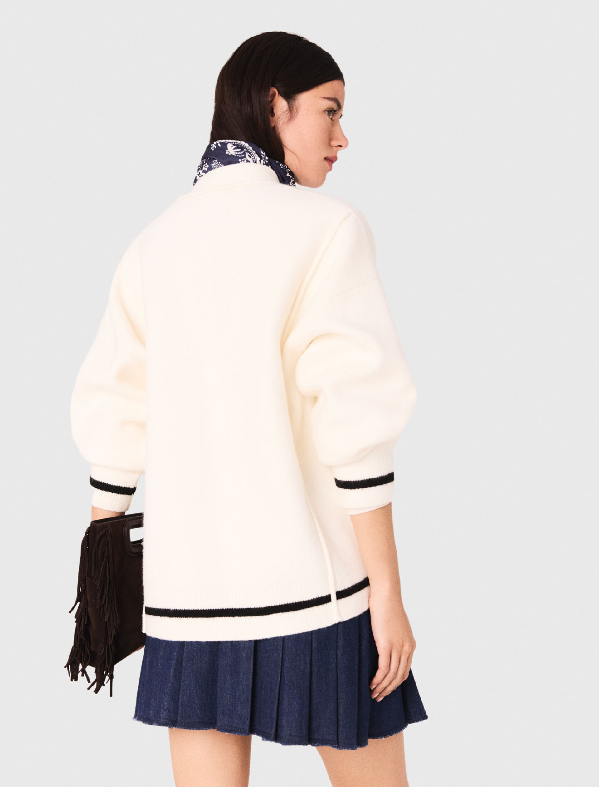 Женский длинный кардиган с вышивкой