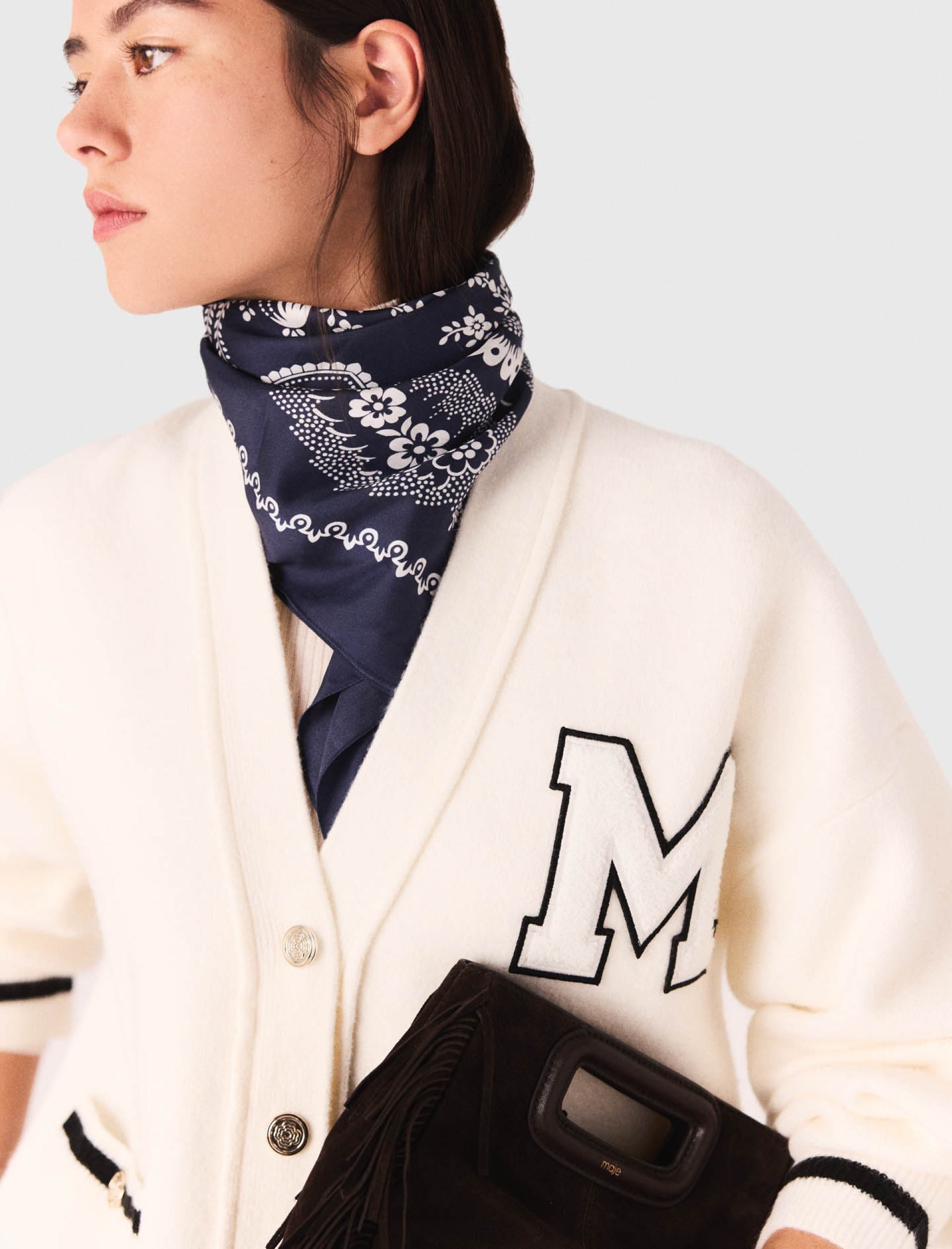 Женский длинный кардиган с вышивкой