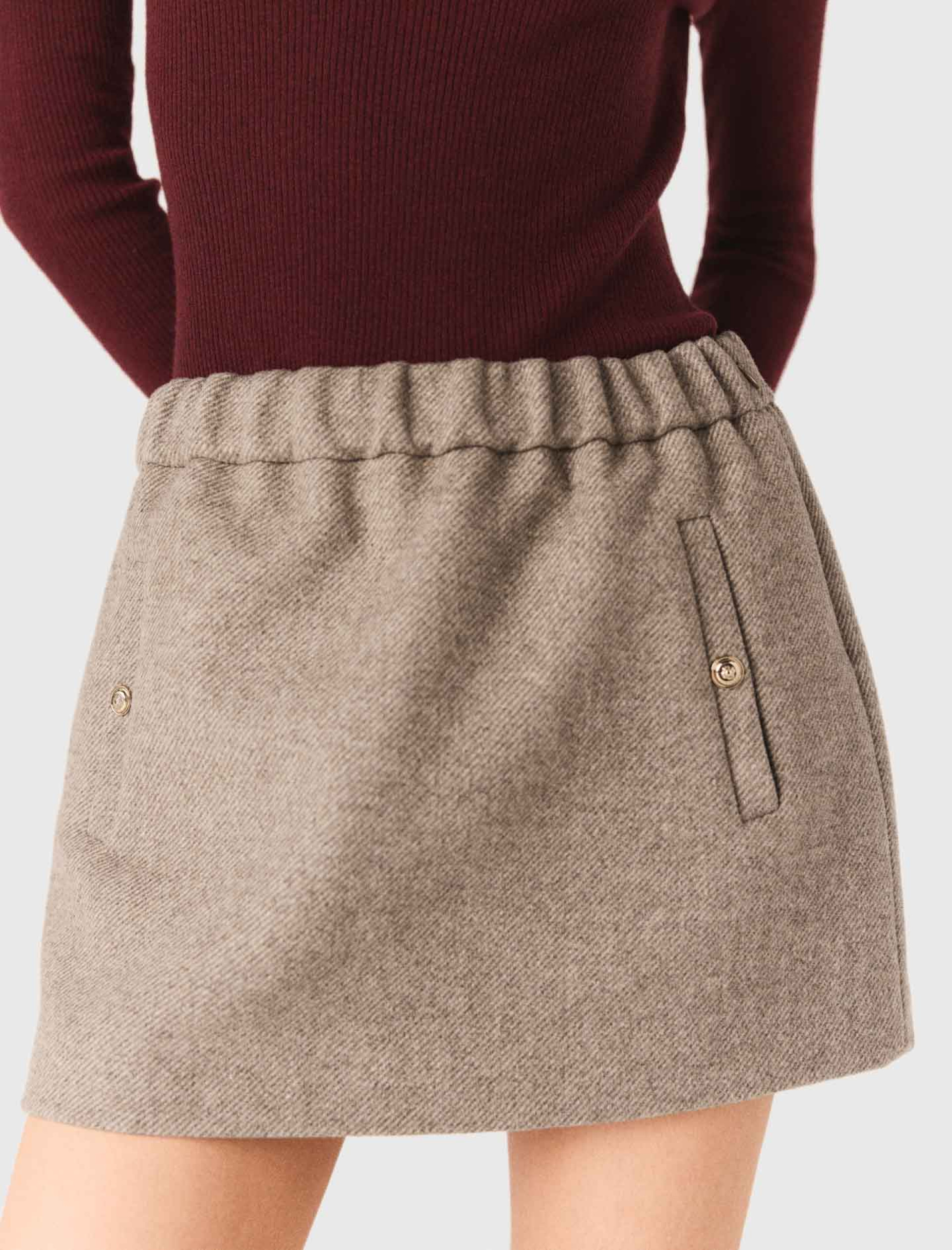 Женский бордовый гольф в рубчик