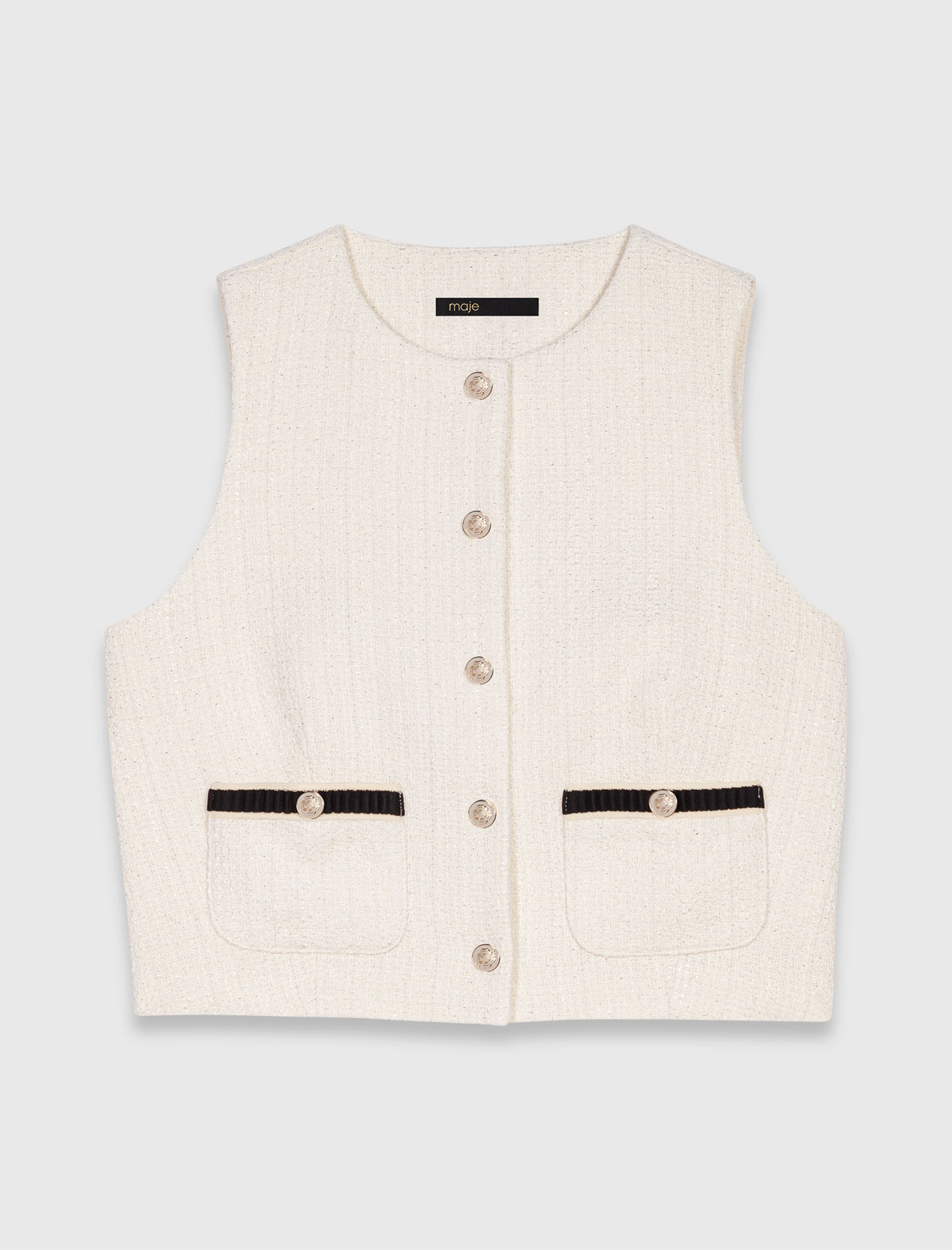 Женский топ из твида с люрексом