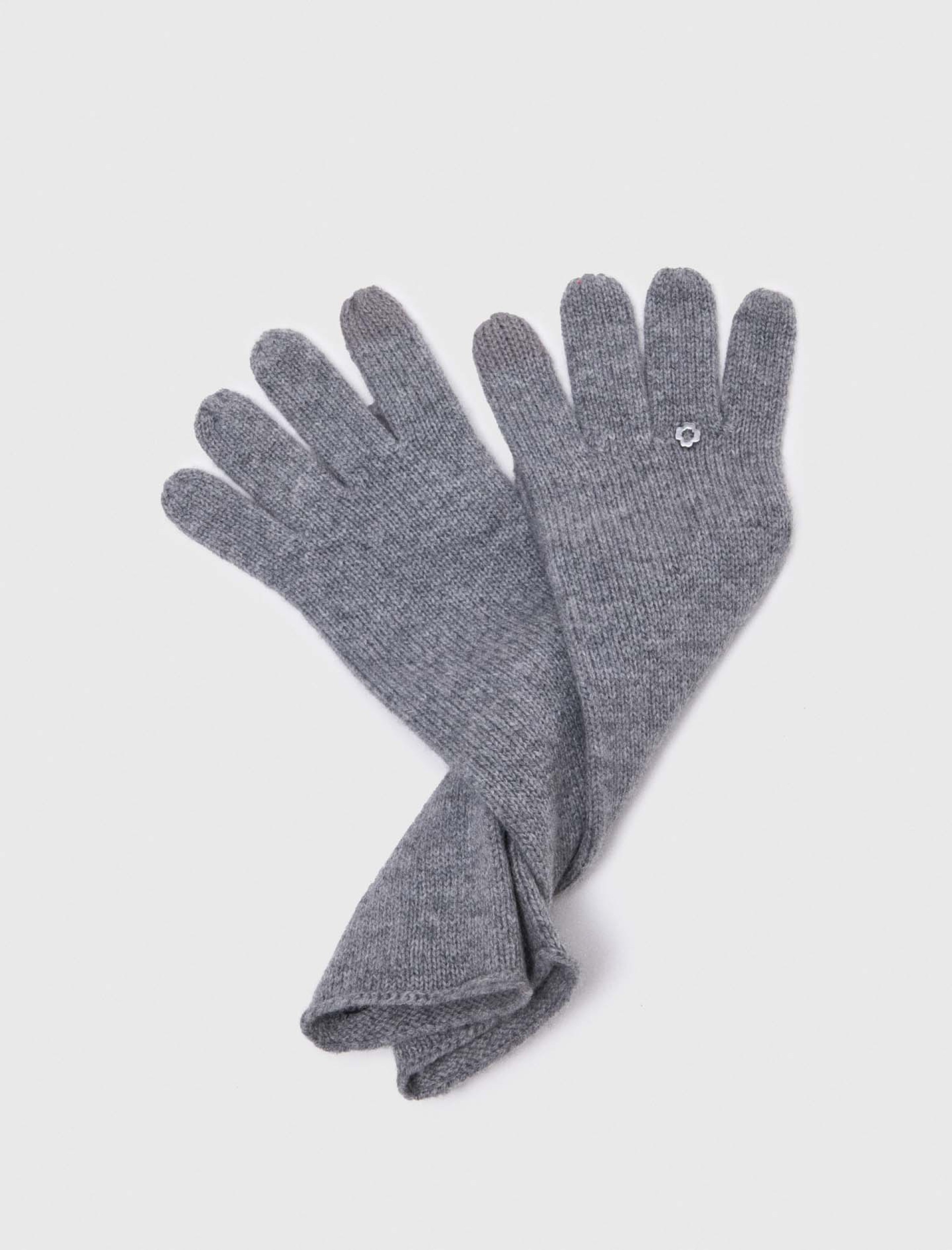 Жіночі сірі довгі рукавиці