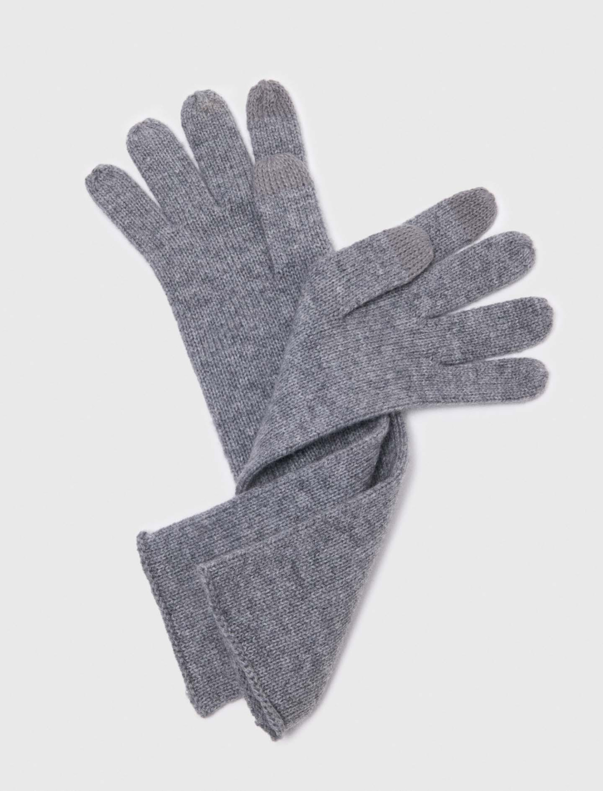 Жіночі сірі довгі рукавиці