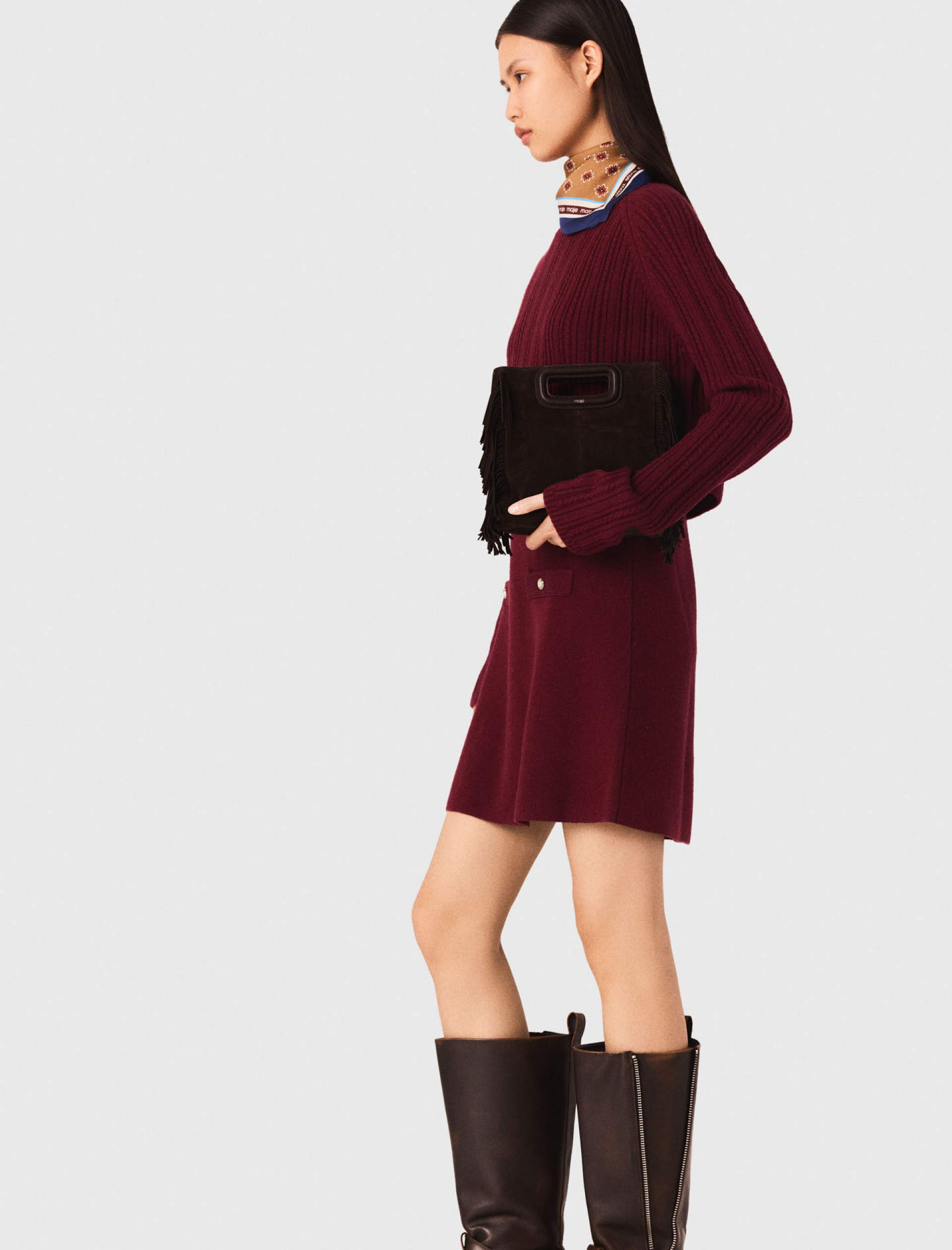 Женское трикотажное платье со съемным свитером