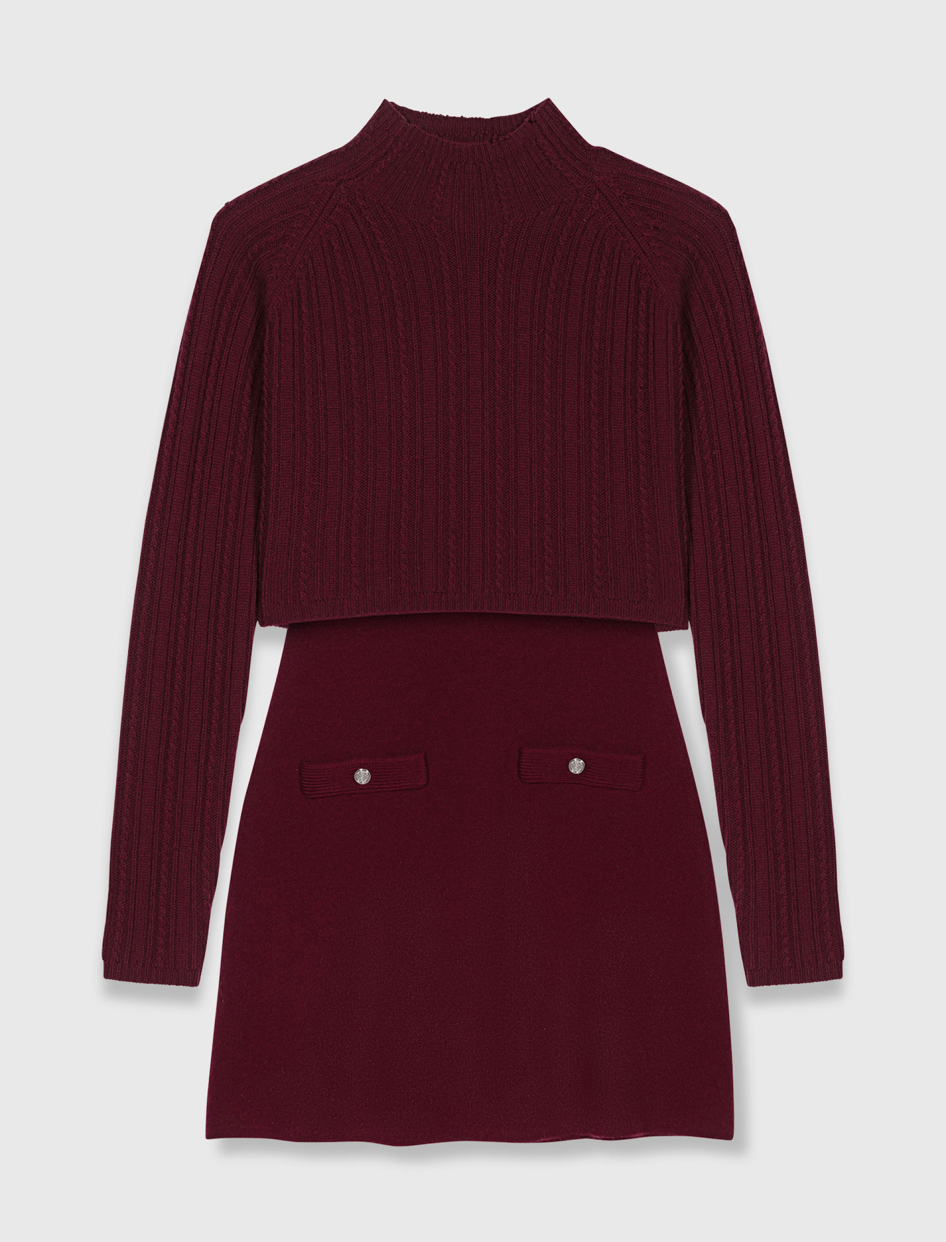 Женское трикотажное платье со съемным свитером