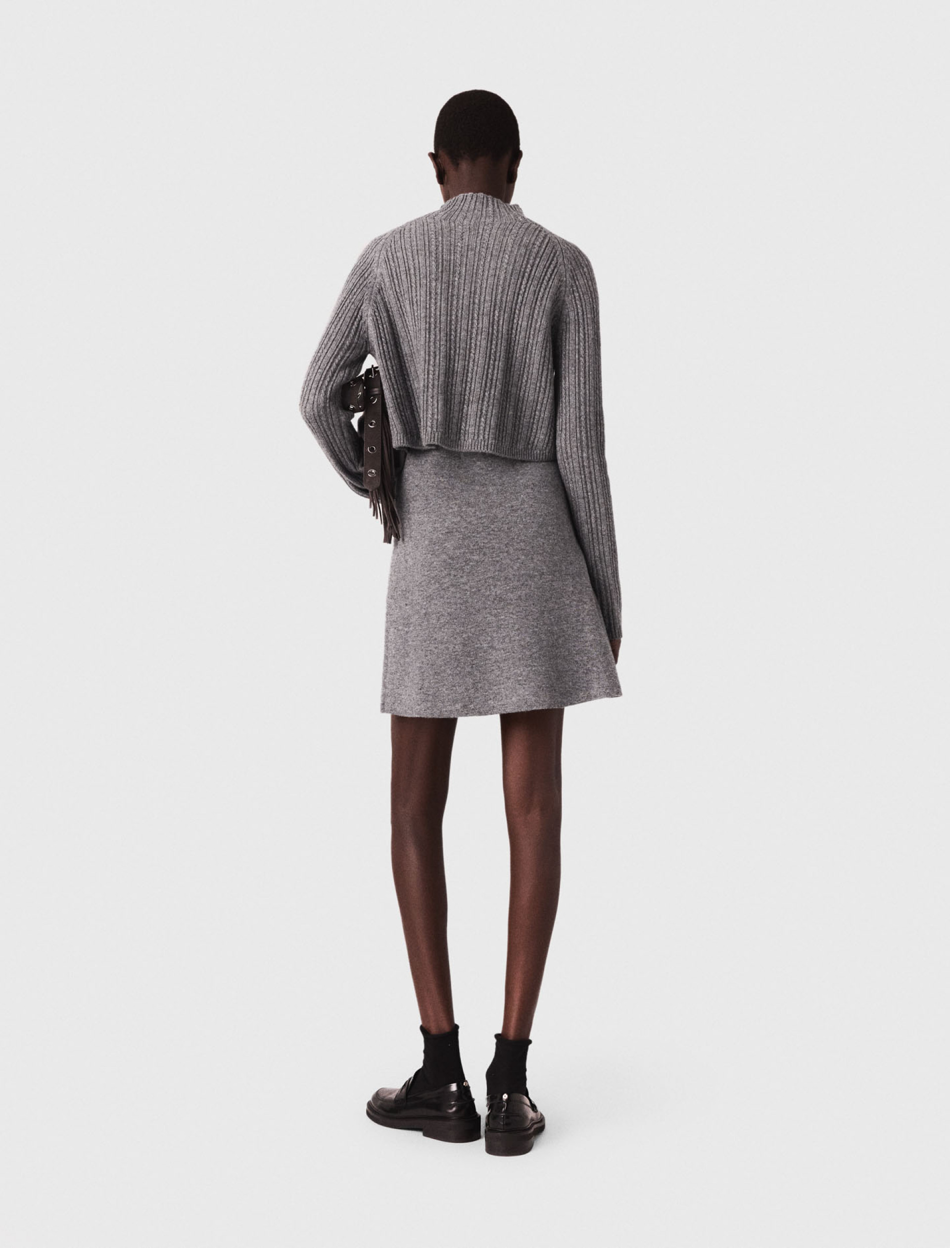 Женское трикотажное платье со съемным джемпером 