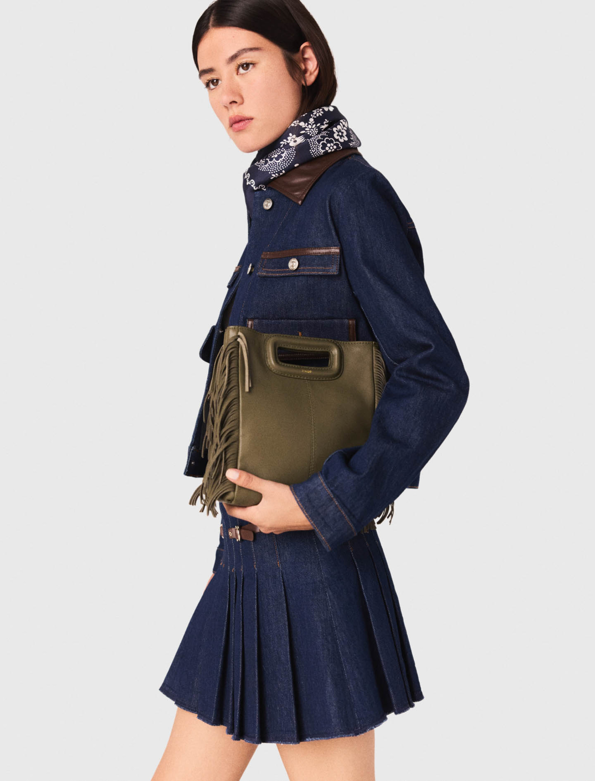 Женская короткая джинсовая юбка на подкладке