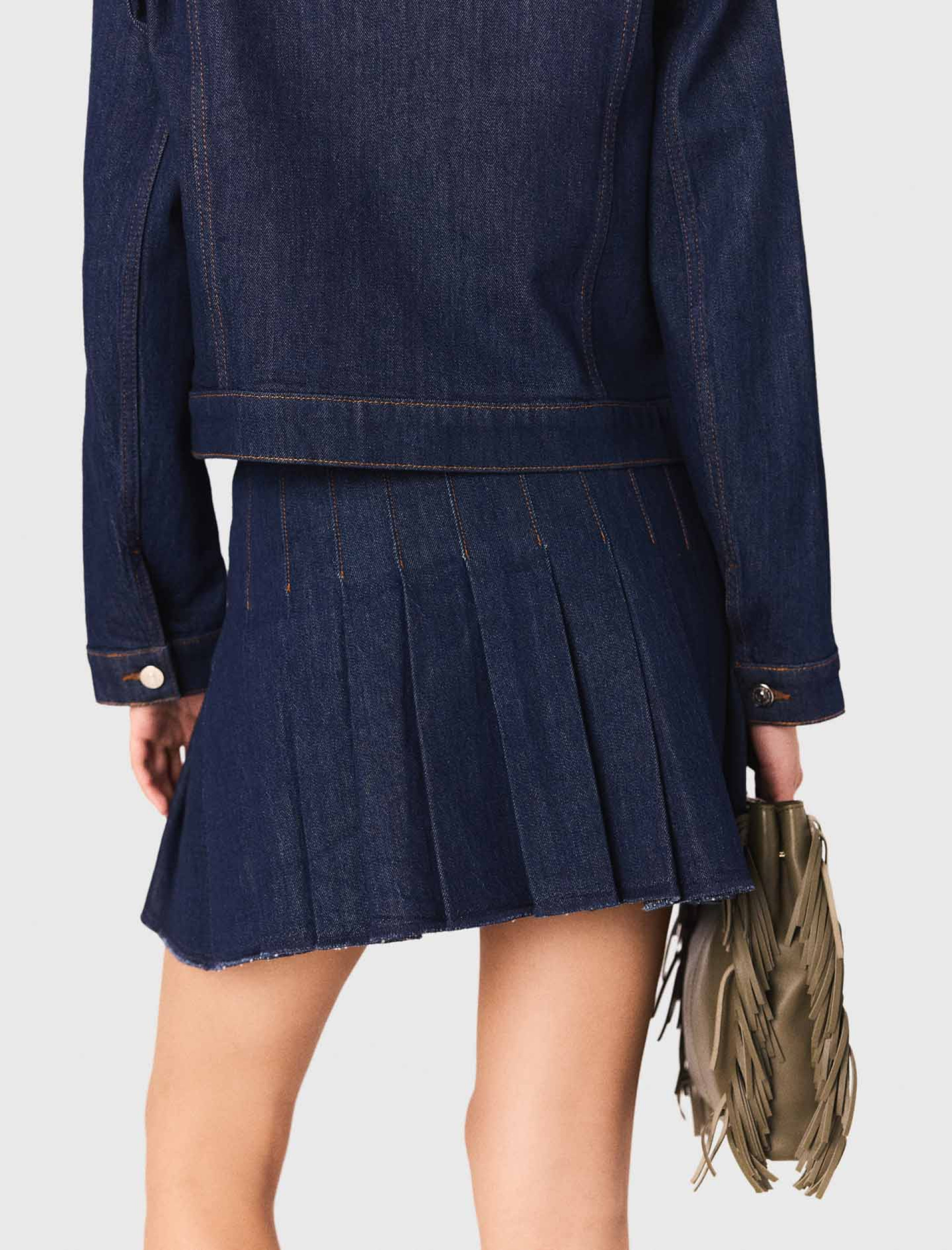 Женская короткая джинсовая юбка на подкладке