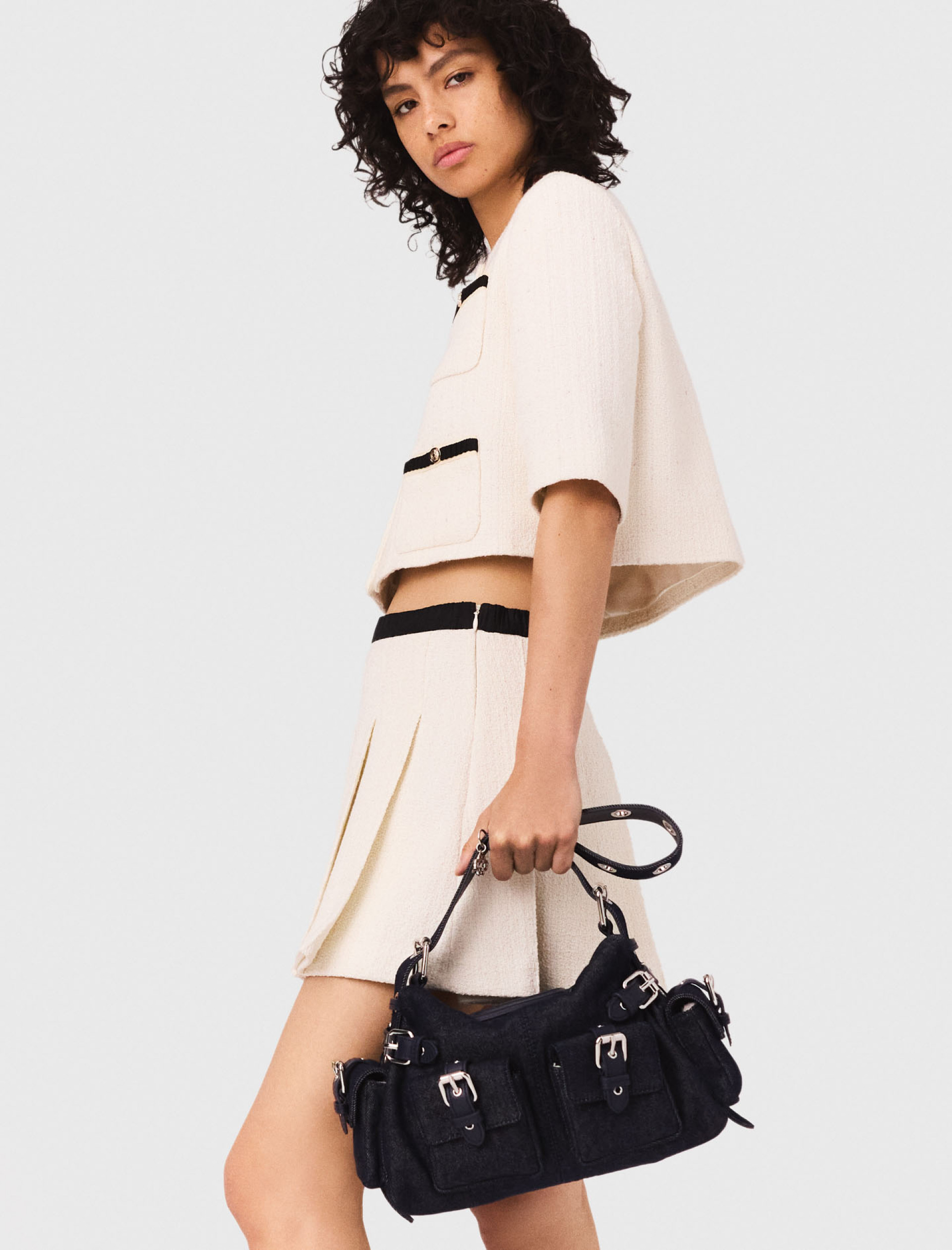 Жіночі твідові шорти-спідниця