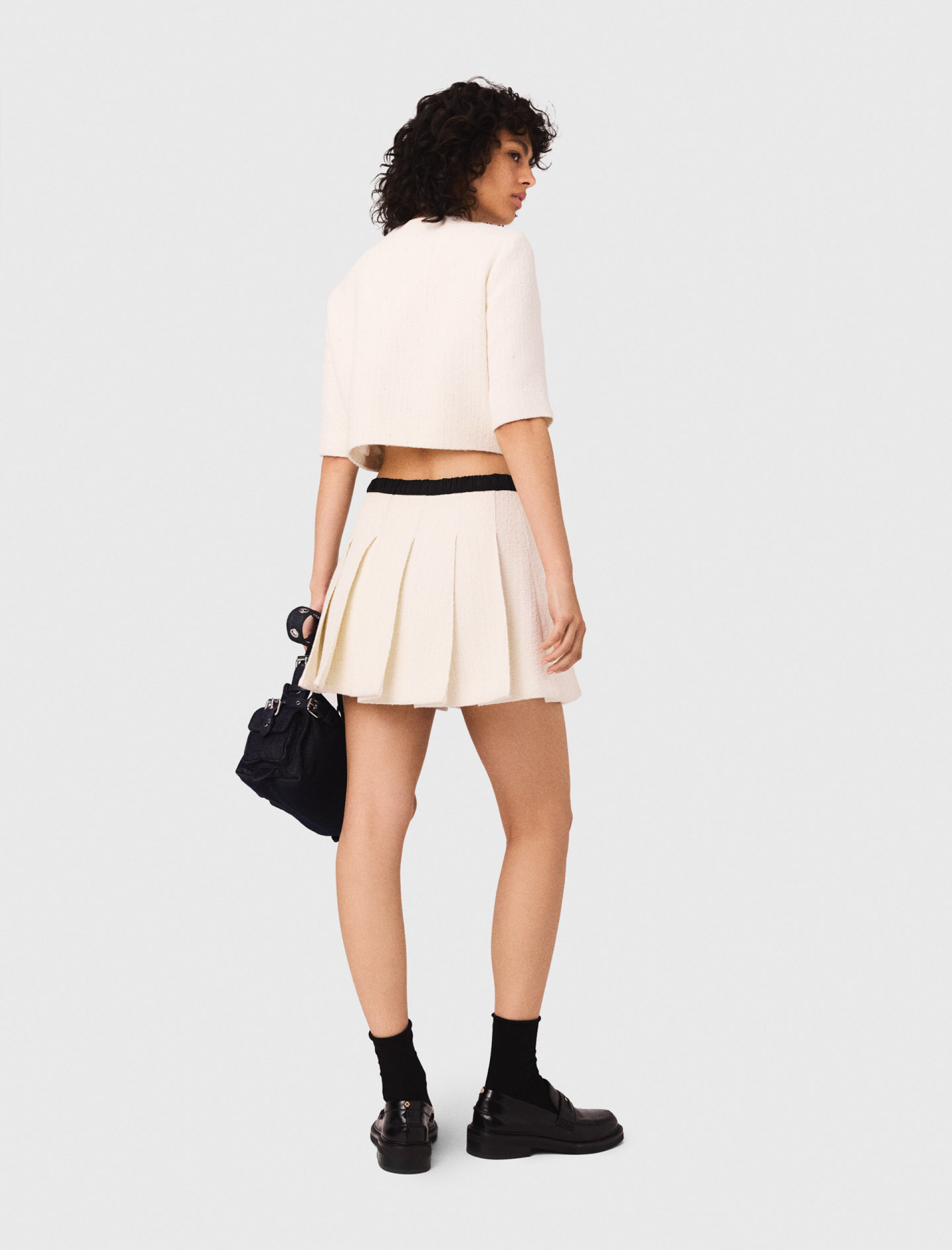 Жіночі твідові шорти-спідниця