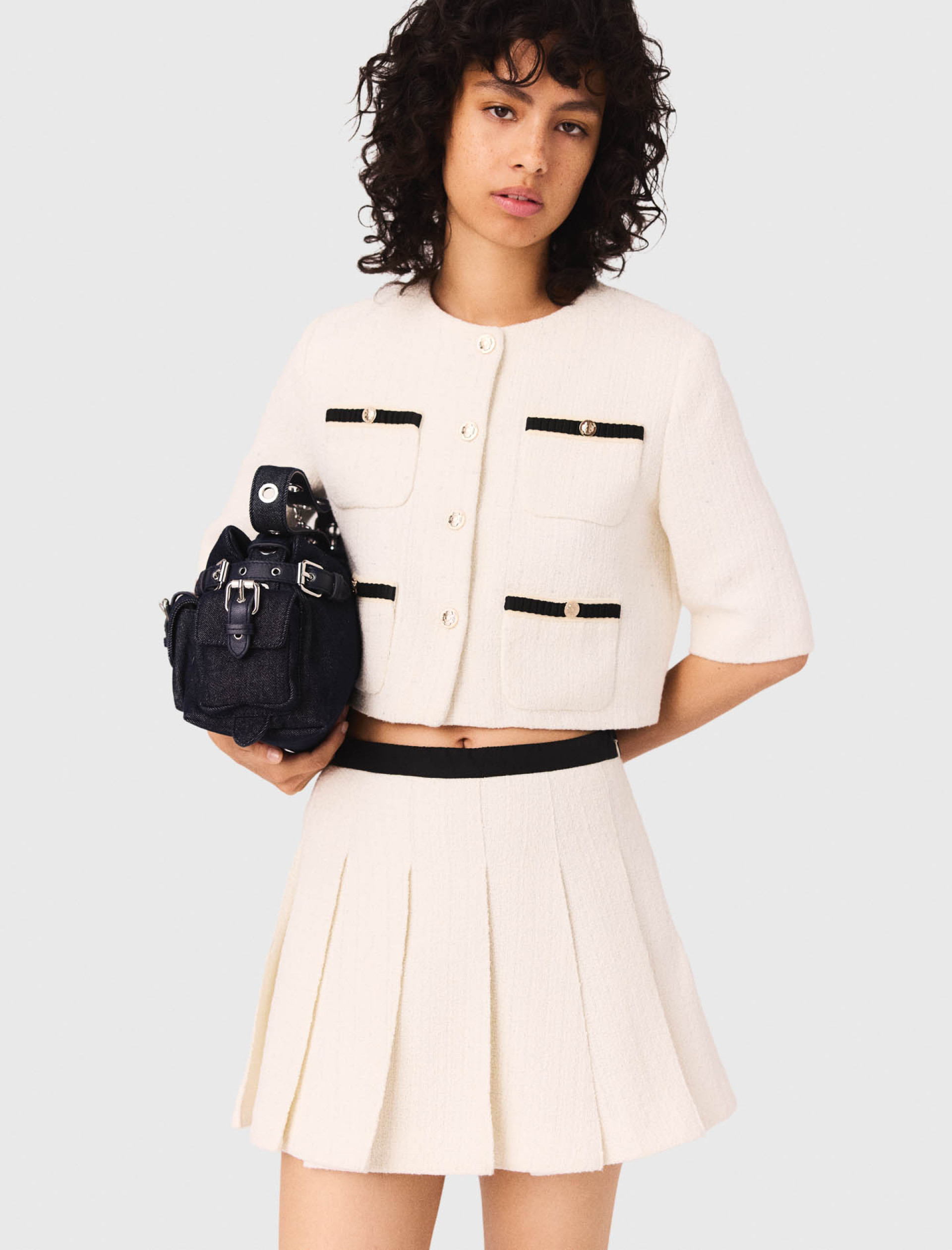 Жіночі твідові шорти-спідниця