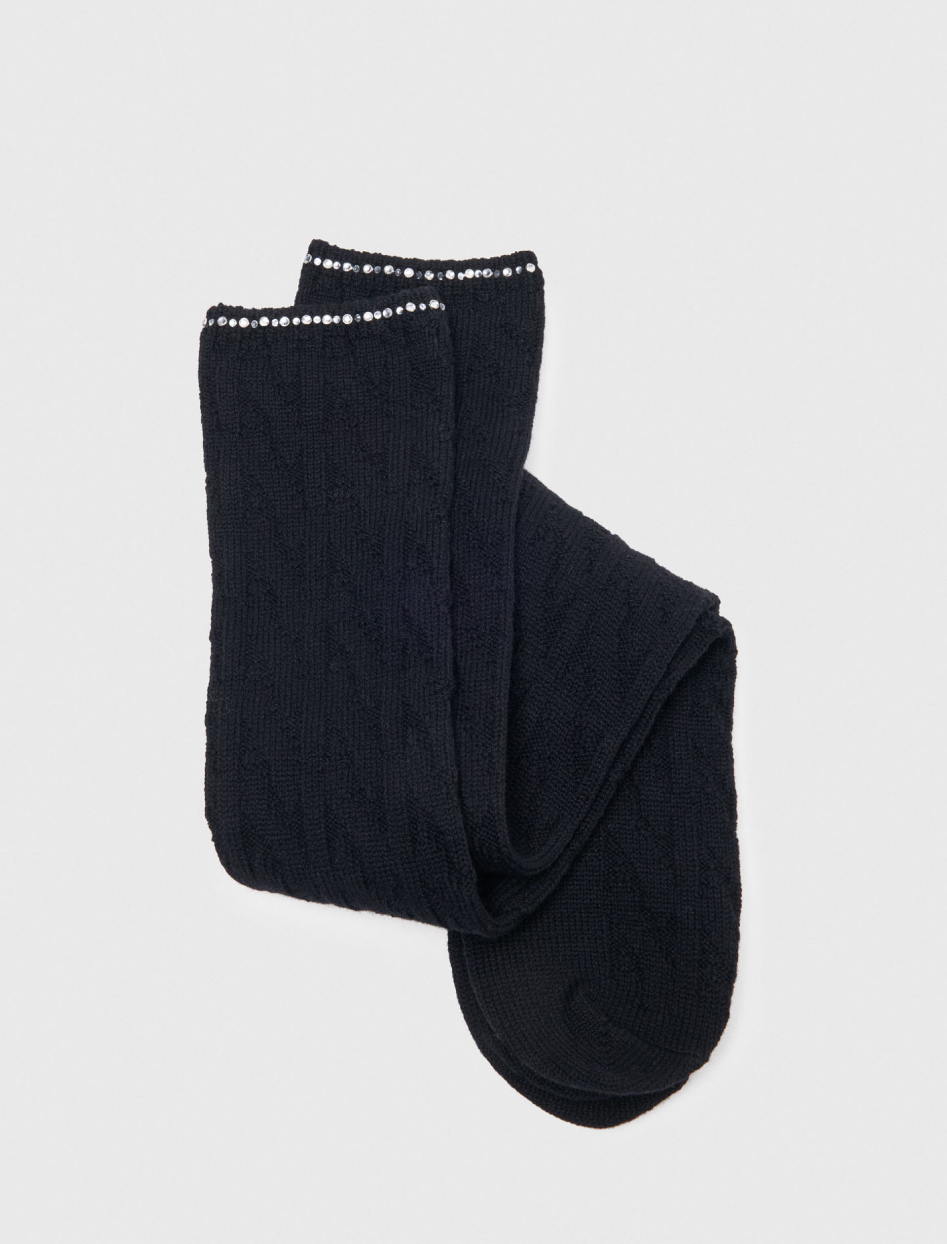 Жіночі чорні шкарпетки зі стразами