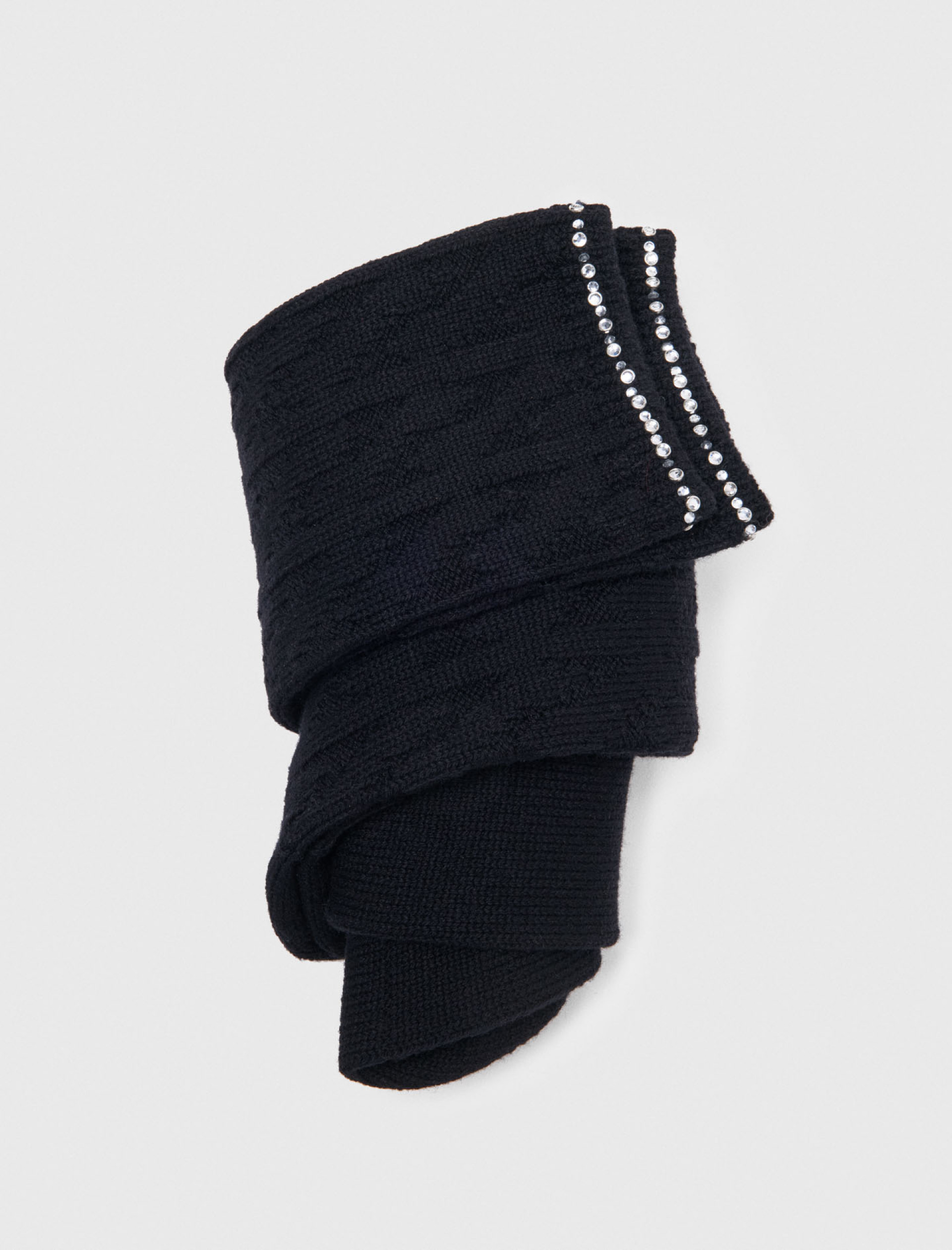 Жіночі чорні шкарпетки зі стразами