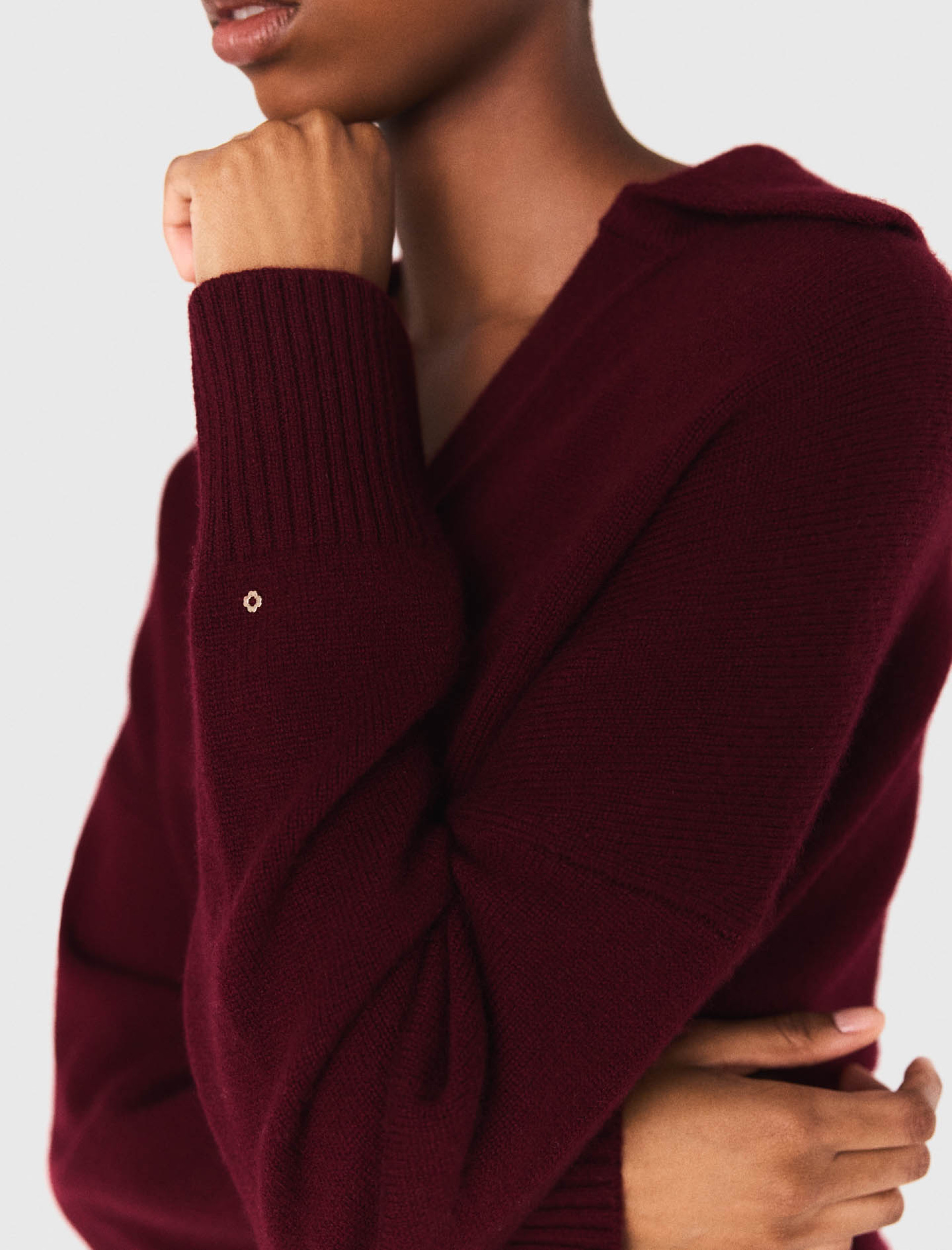Женский бордовый джемпер из смесовой шерсти