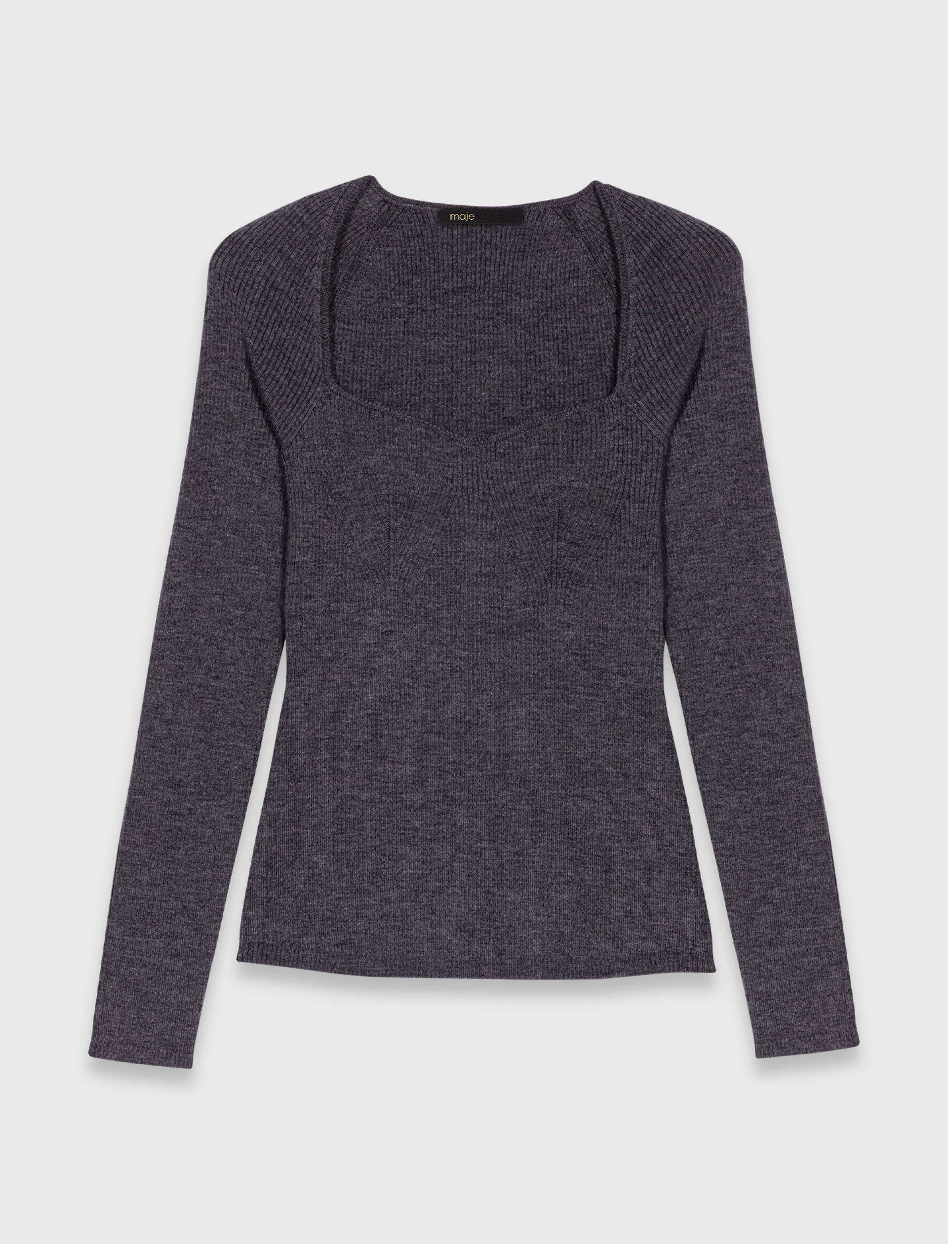 Женский серый джемпер в рубчик Женский серый джемпер в рубчик