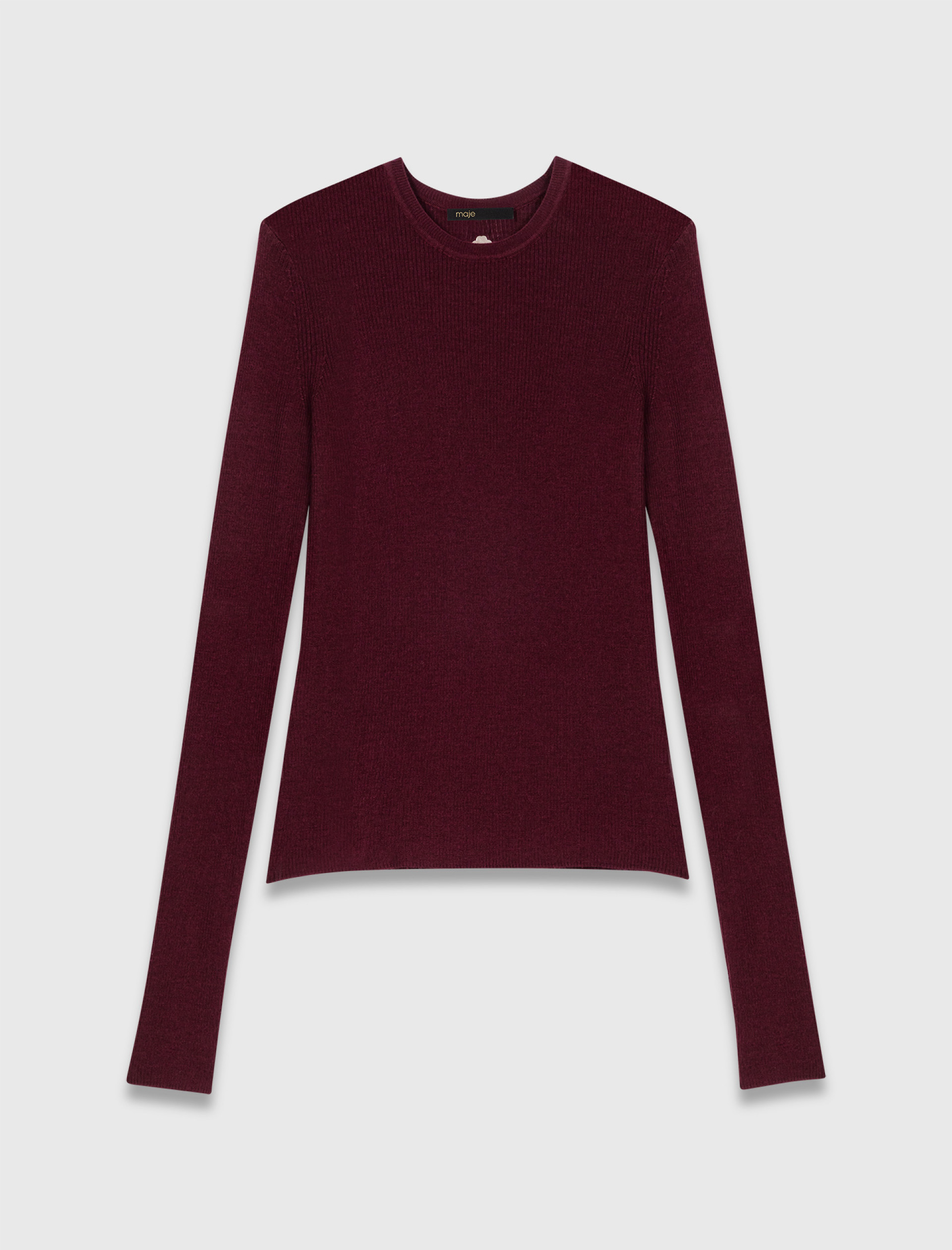 Жіночий бордовий джемпер в рубчик