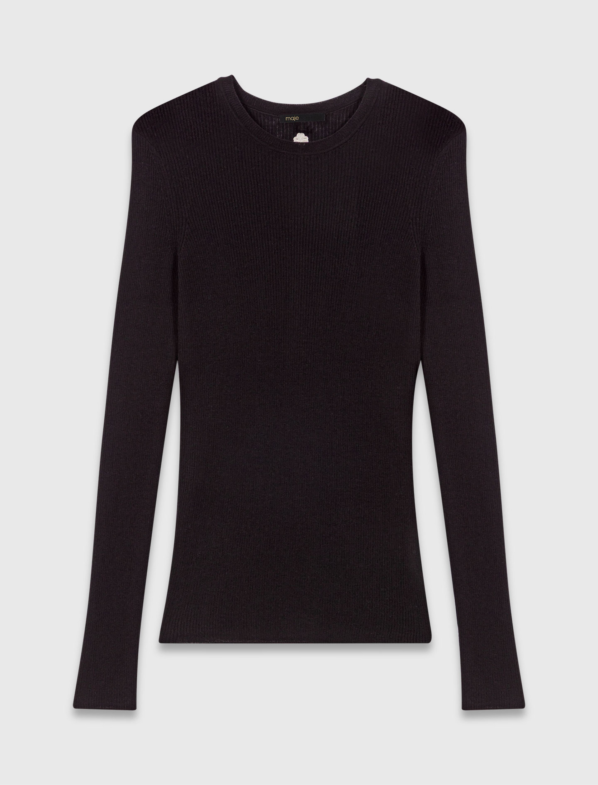 Жіночий чорний джемпер в рубчик Жіночий чорний джемпер в рубчик