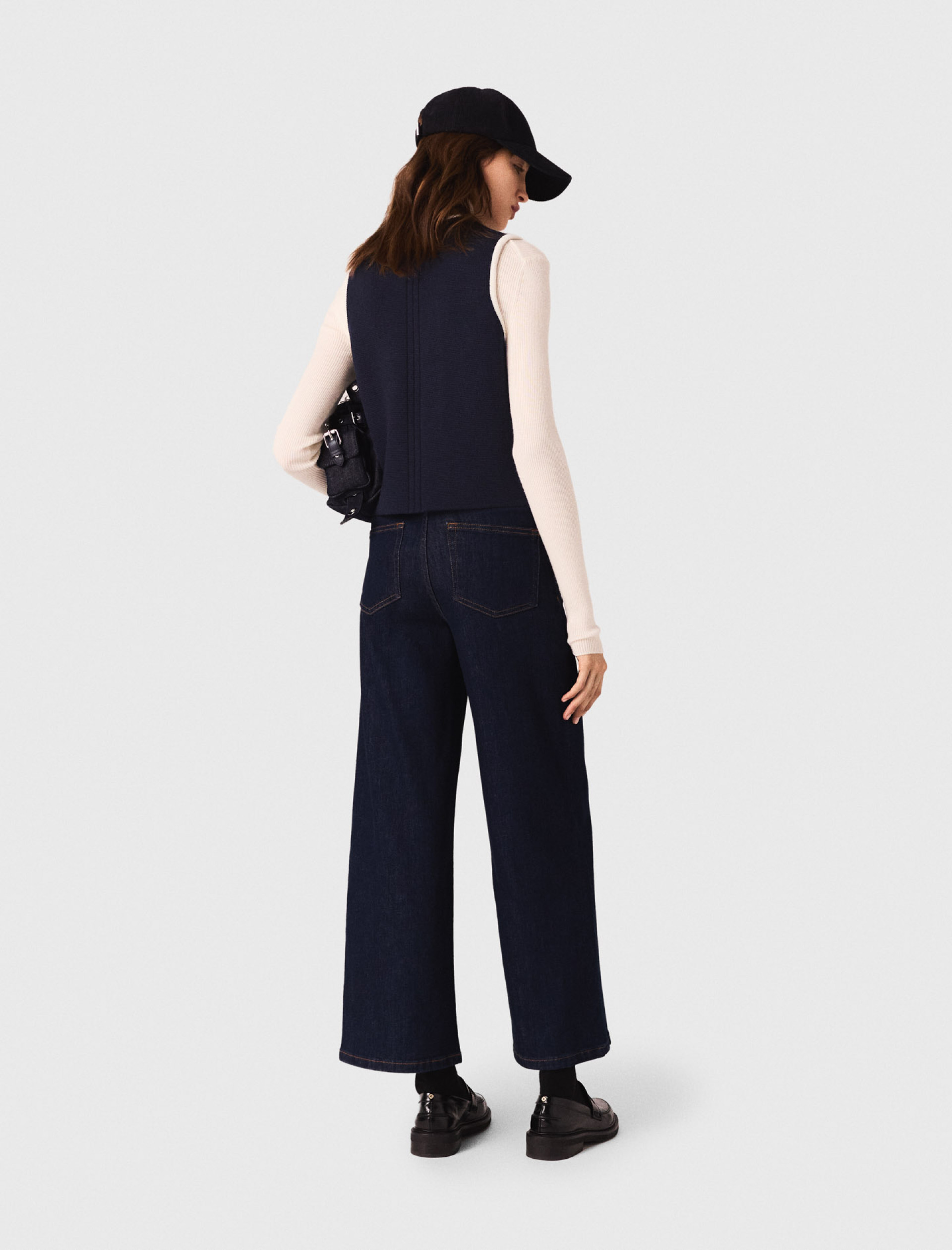 Женский синий двубортный топ