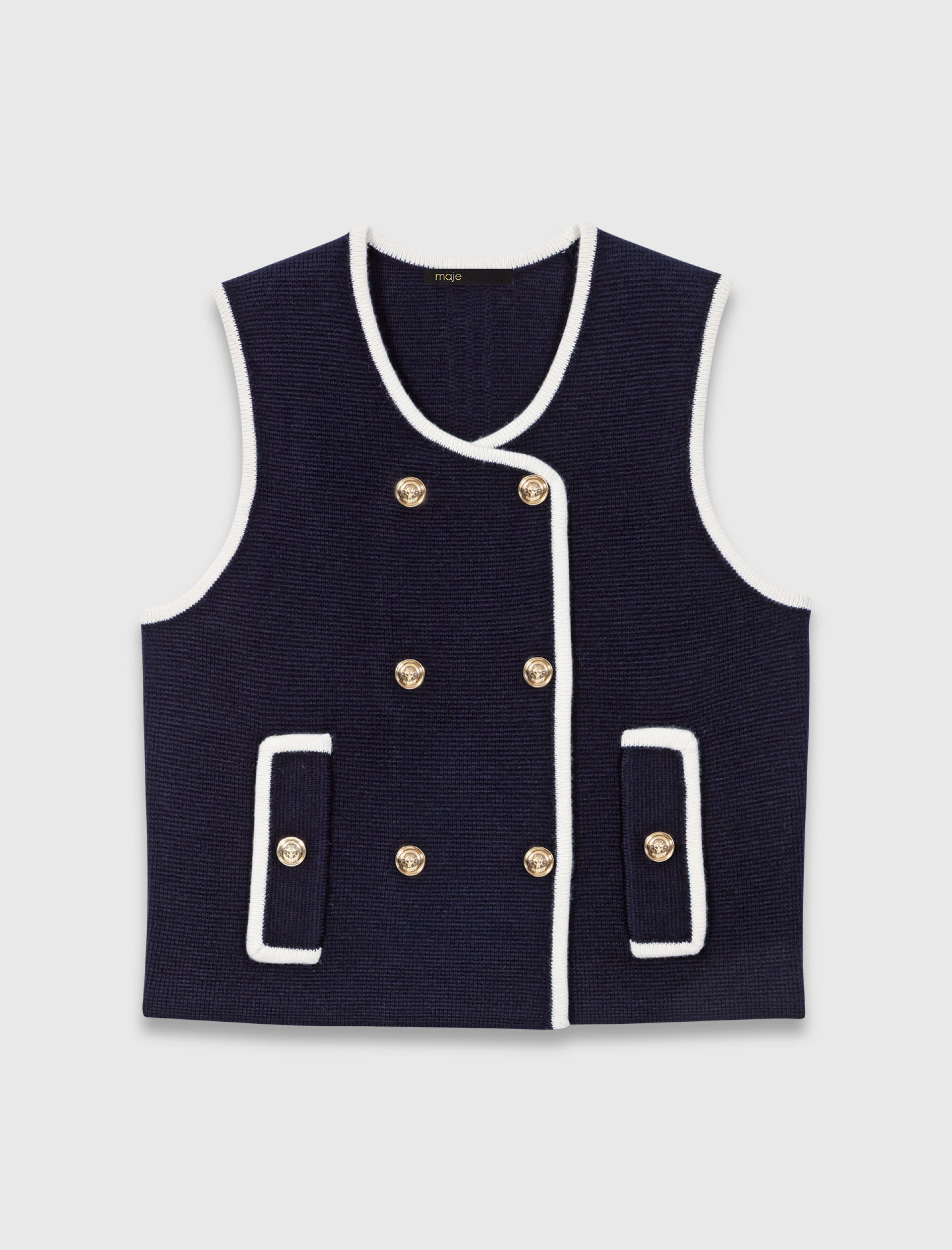 Женский синий двубортный топ