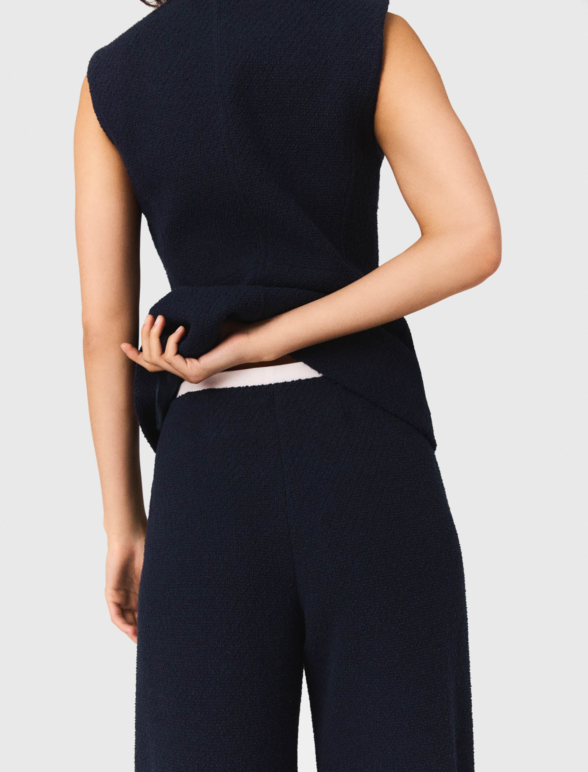 Женские прямые твидовые брюки