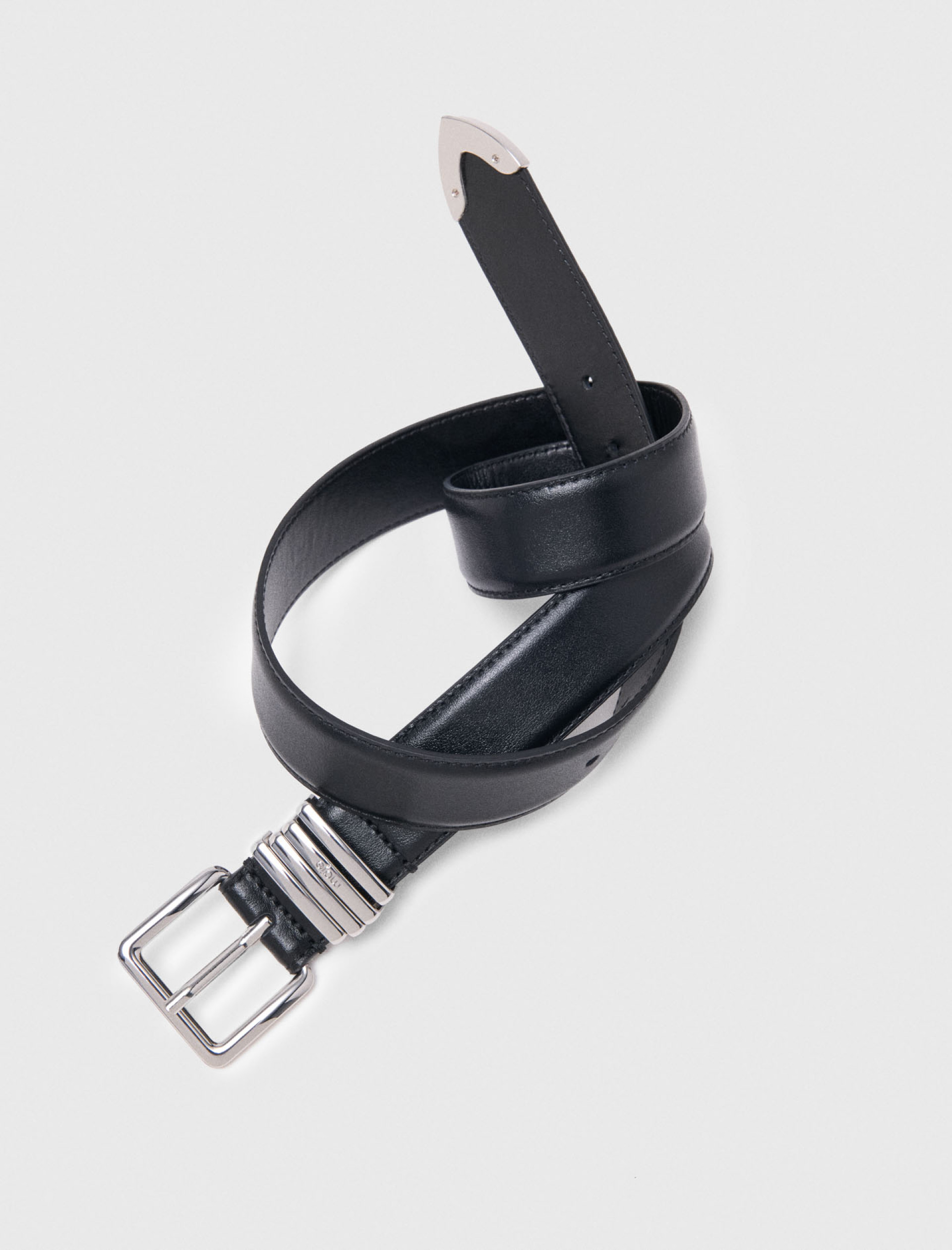 Жіночий чорний ремінь з гладкої шкіри Жіночий чорний ремінь з гладкої шкіри