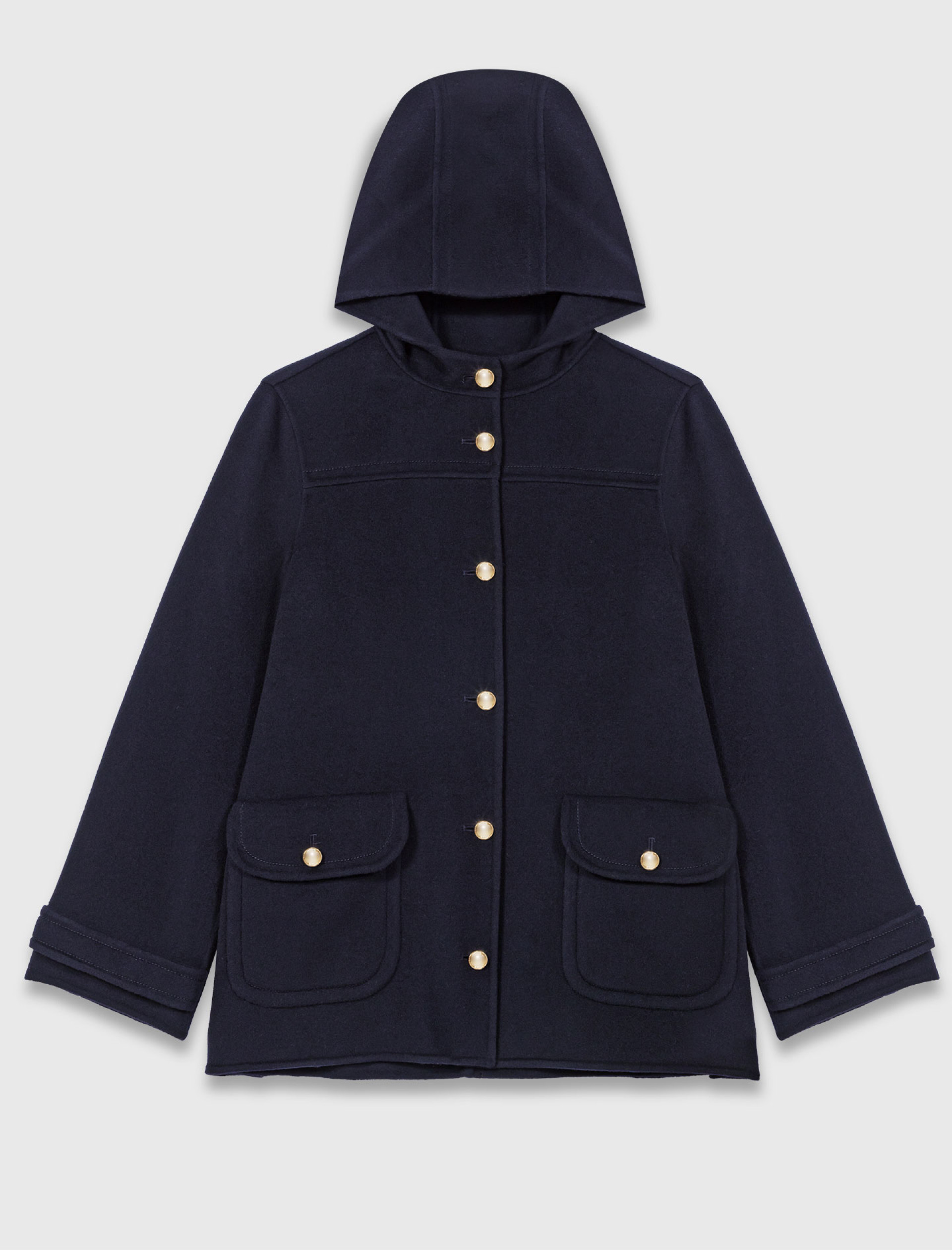 Жіноча вовняна куртка з капюшоном