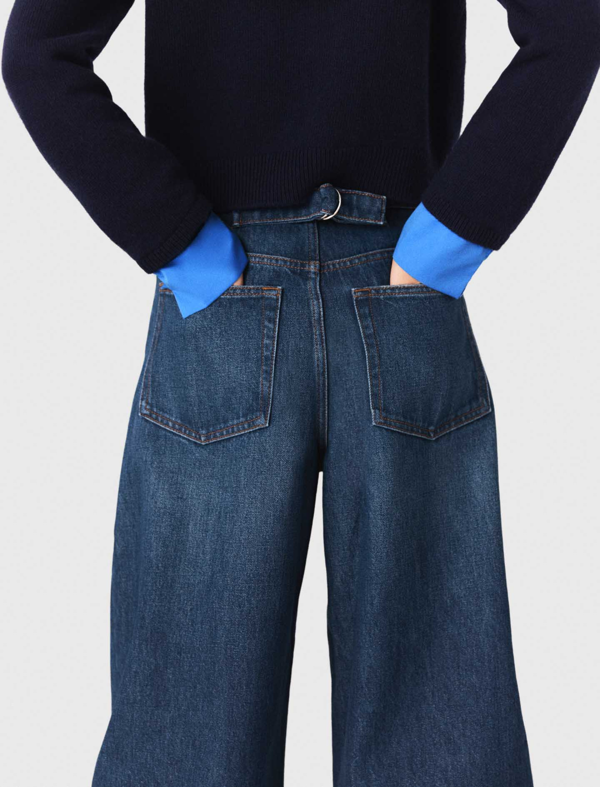 Женские синие джинсы-баллоны